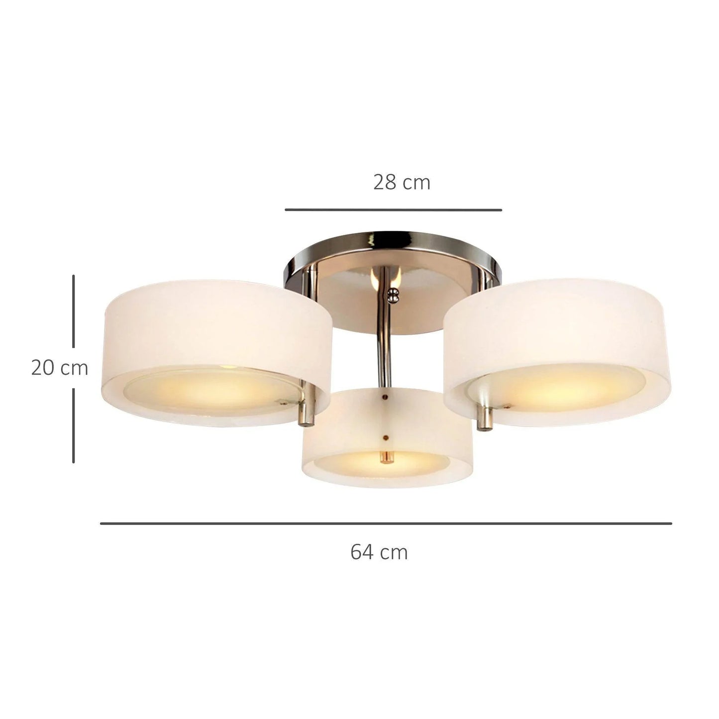 HOMCOM Acrylic Pendant Chandelier with Chrome Finish - ALL4U RETAILER LTD