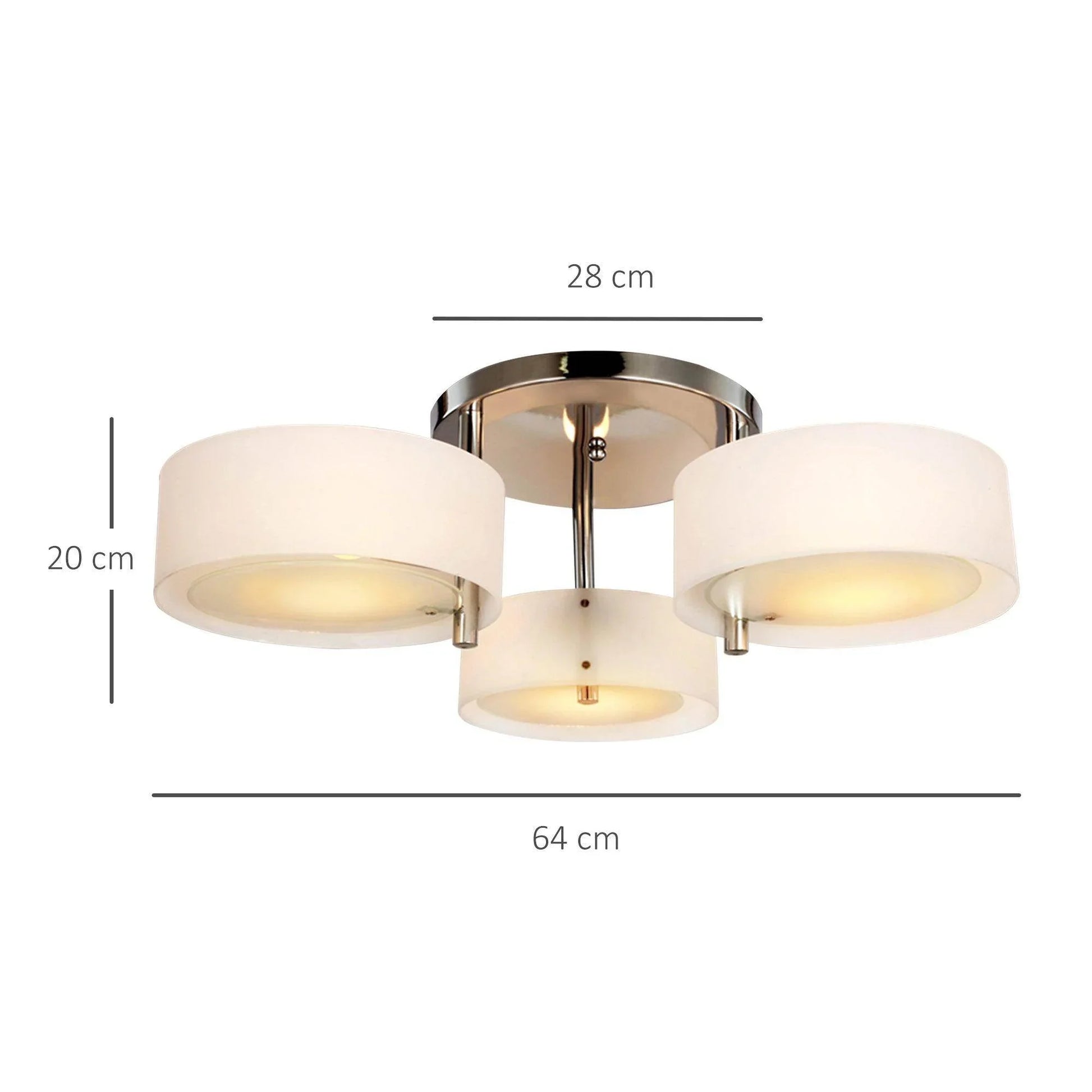 HOMCOM Acrylic Pendant Chandelier with Chrome Finish - ALL4U RETAILER LTD