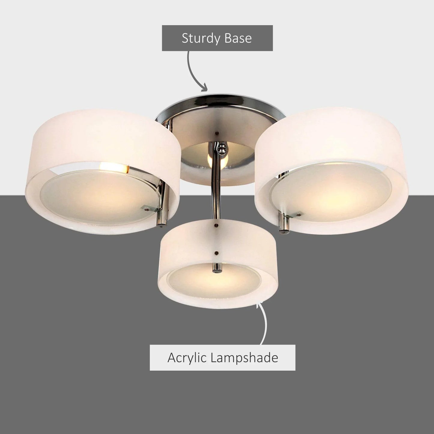 HOMCOM Acrylic Pendant Chandelier with Chrome Finish - ALL4U RETAILER LTD
