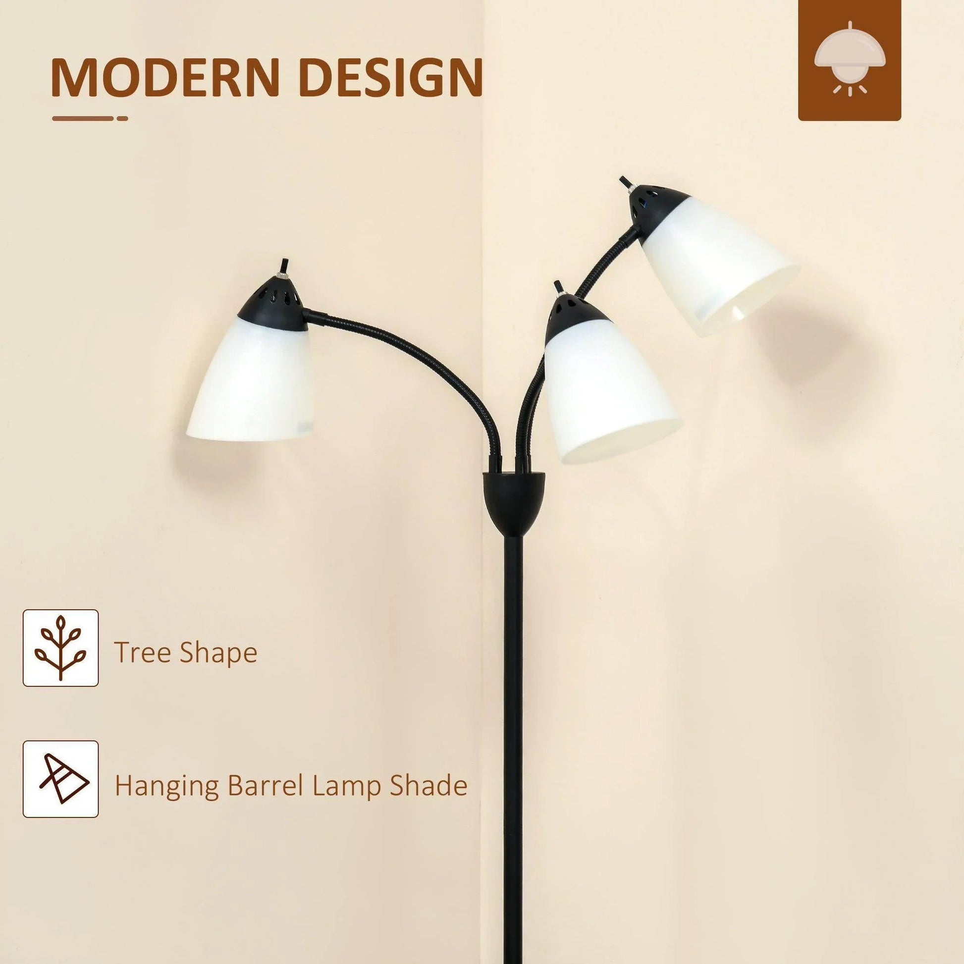 HOMCOM Adjustable Arc Tree Floor Lamp - ALL4U RETAILER LTD