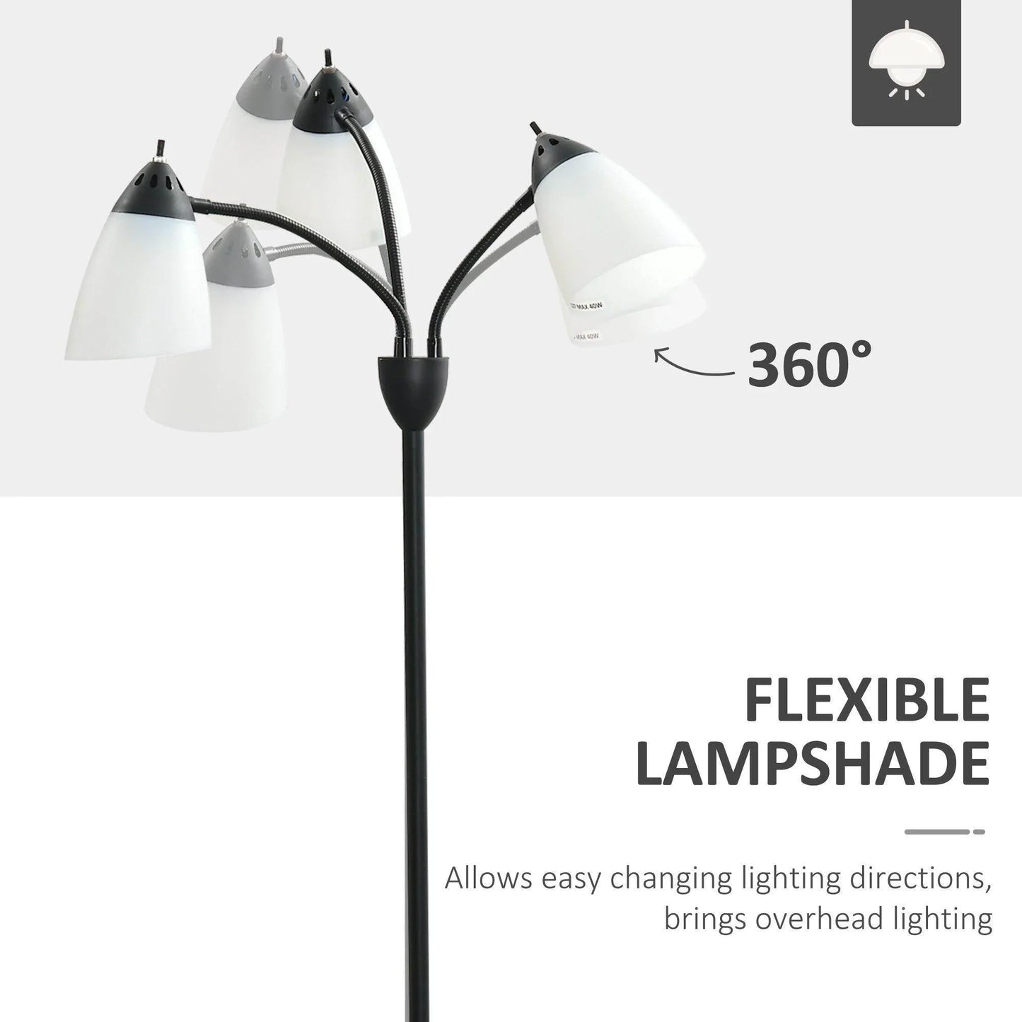 HOMCOM Adjustable Arc Tree Floor Lamp - ALL4U RETAILER LTD