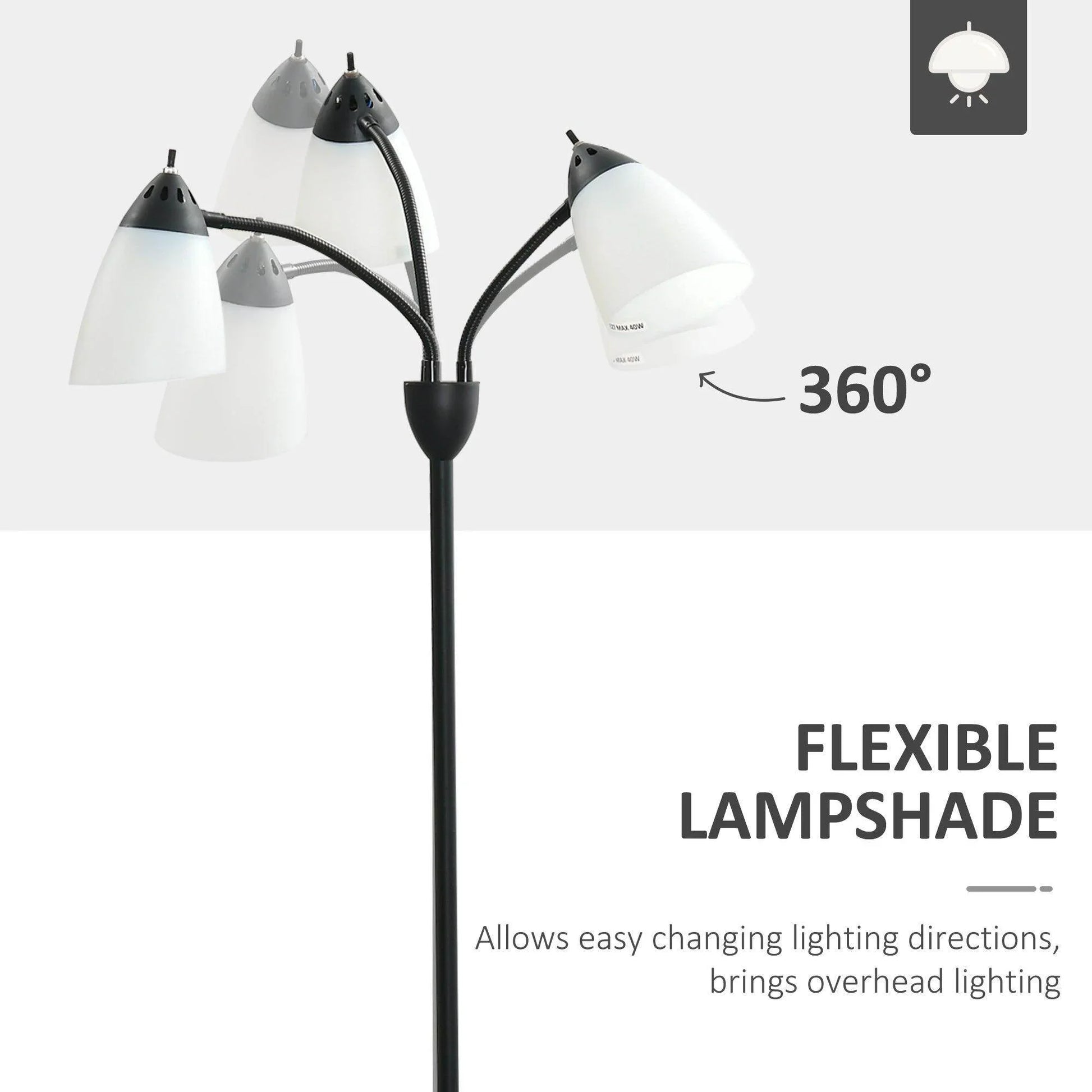 HOMCOM Adjustable Arc Tree Floor Lamp - ALL4U RETAILER LTD