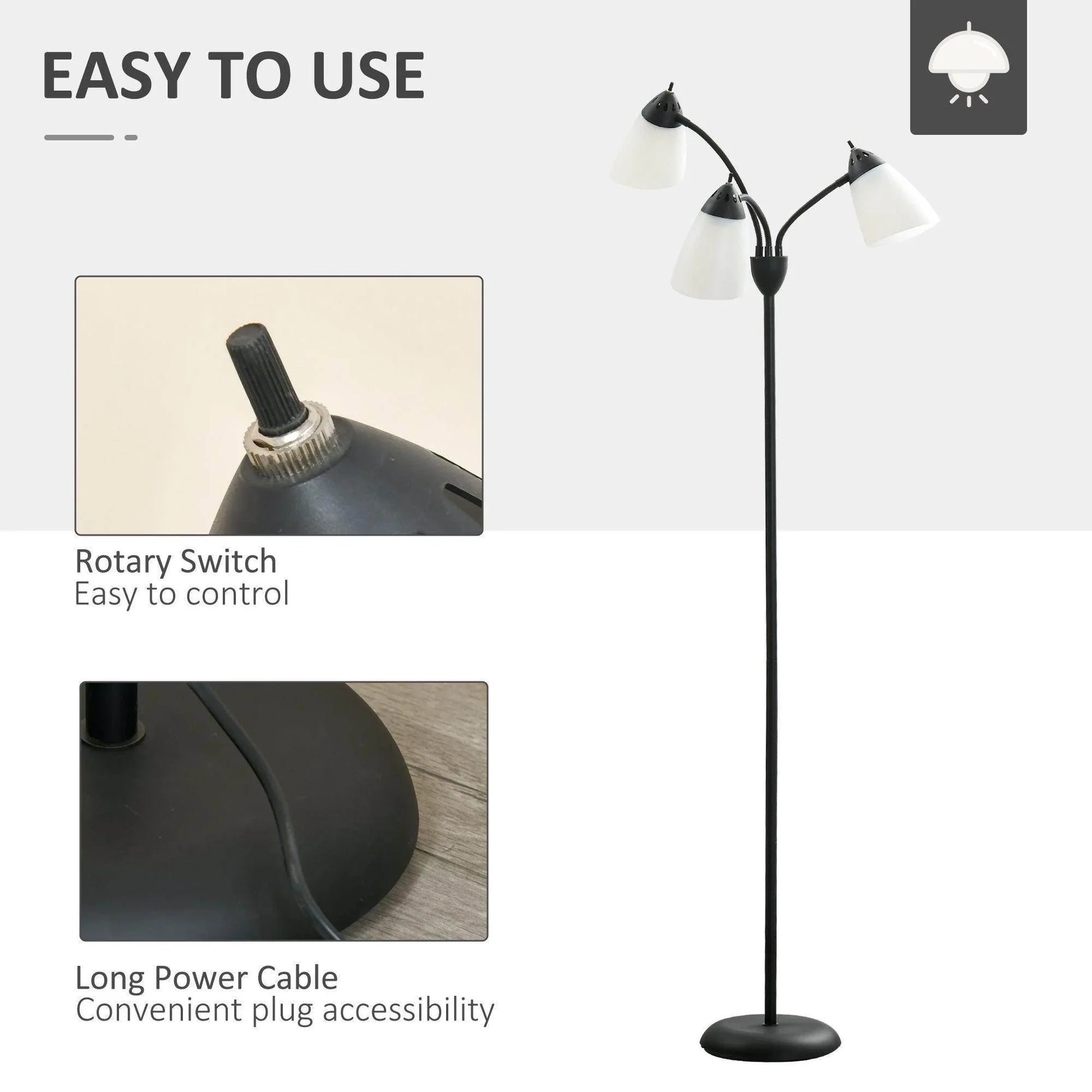 HOMCOM Adjustable Arc Tree Floor Lamp - ALL4U RETAILER LTD
