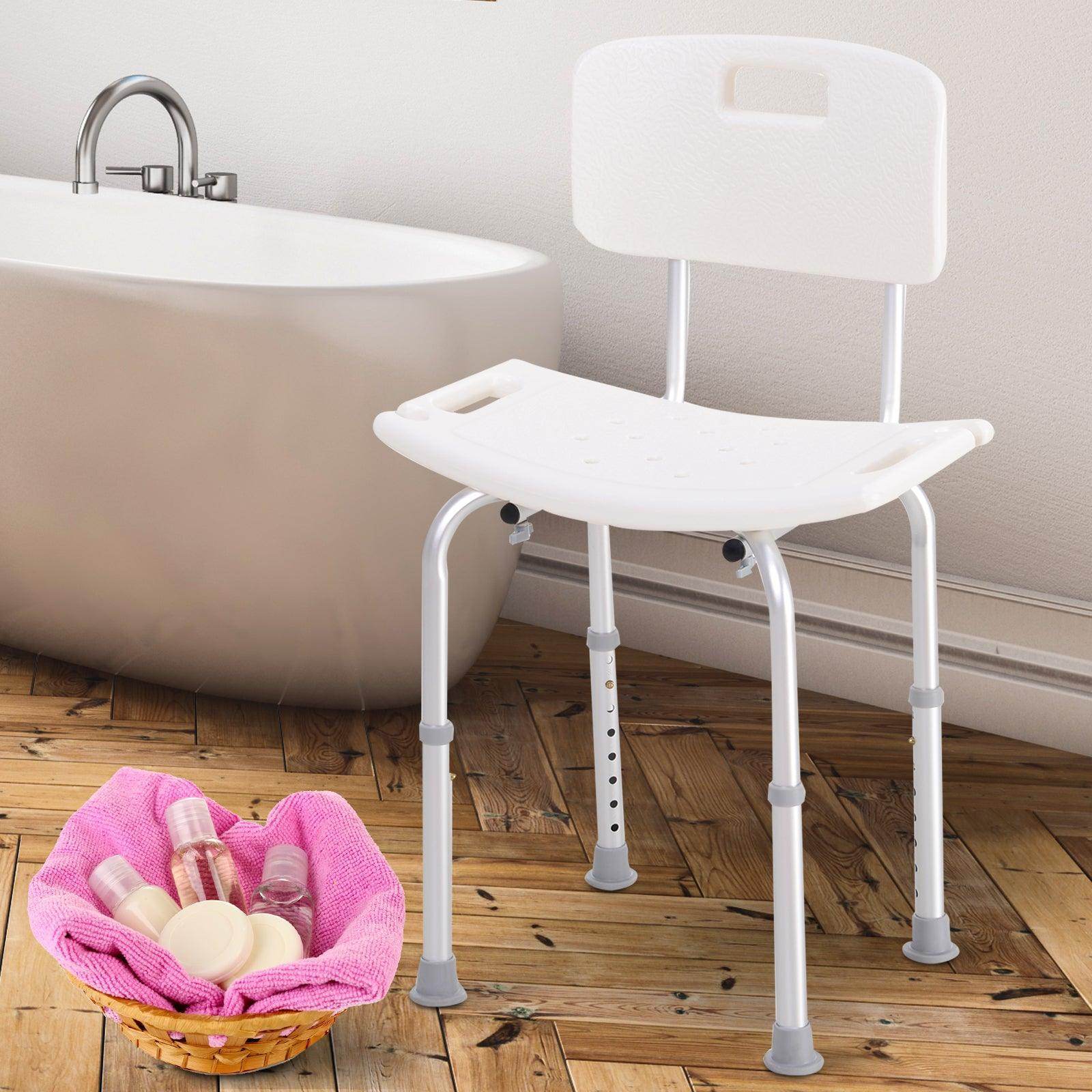HOMCOM Adjustable Bath Stool - Elderly Shower Safety - ALL4U RETAILER LTD