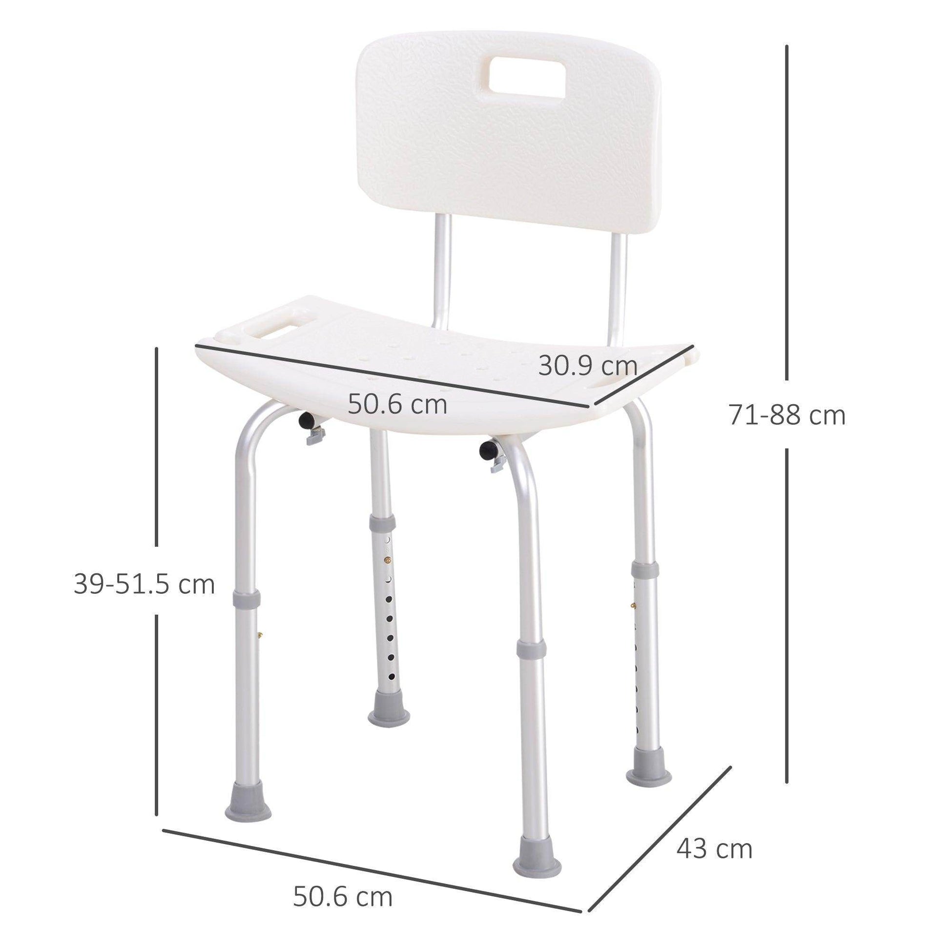 HOMCOM Adjustable Bath Stool - Elderly Shower Safety - ALL4U RETAILER LTD