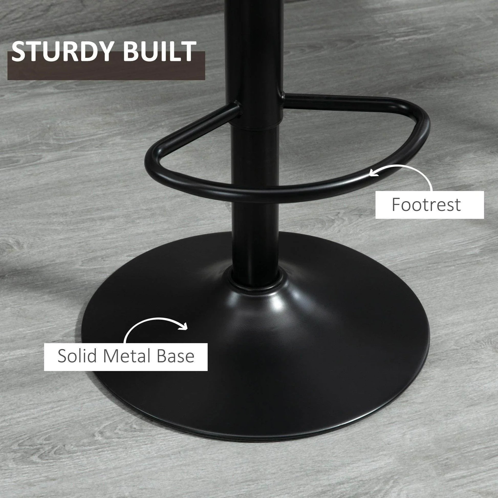 HOMCOM Adjustable Brown Barstools for Home Pub - ALL4U RETAILER LTD