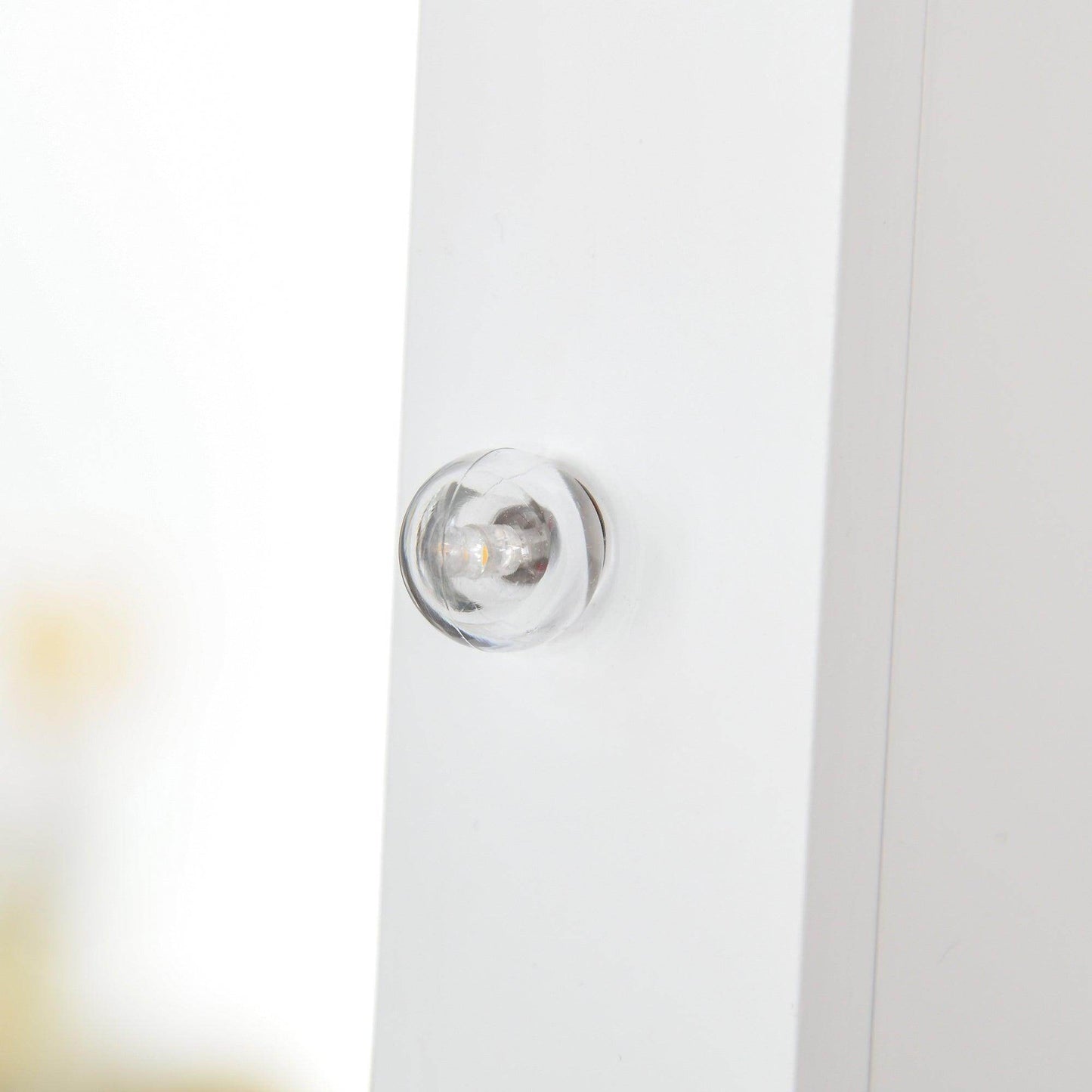 HOMCOM Adjustable LED Mirror Jewelry Cabinet - White - ALL4U RETAILER LTD