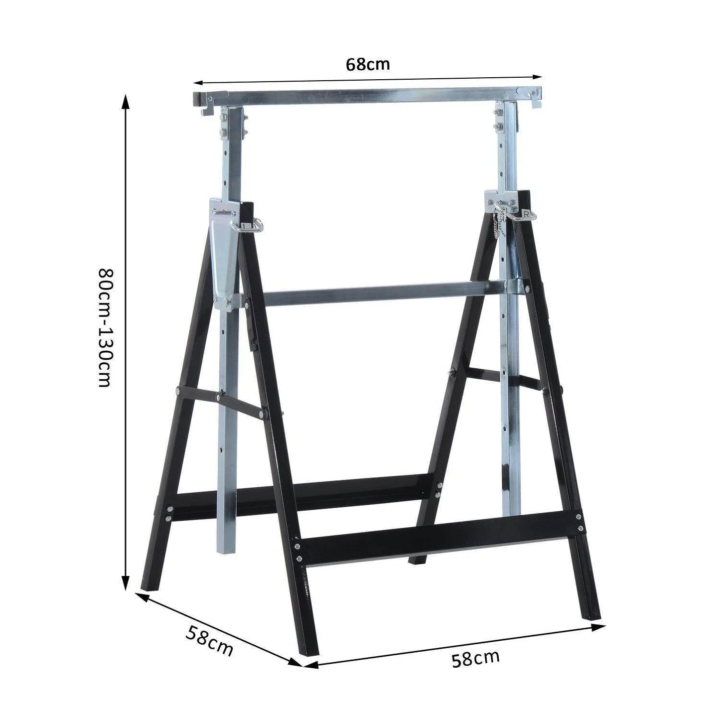 HOMCOM Adjustable Steel Work Bench Trestles - 2 Pack - ALL4U RETAILER LTD