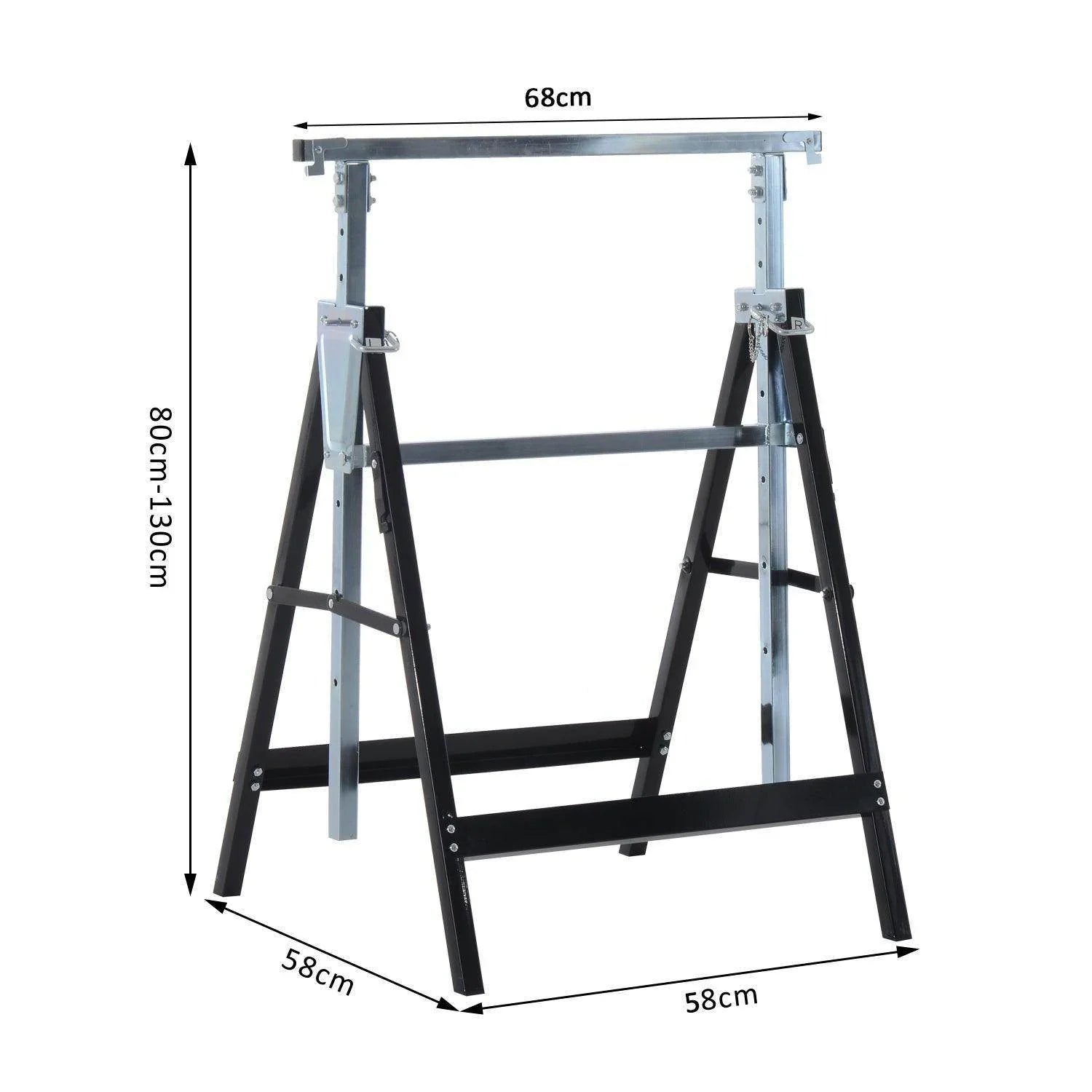 HOMCOM Adjustable Steel Work Bench Trestles - 2 Pack - ALL4U RETAILER LTD