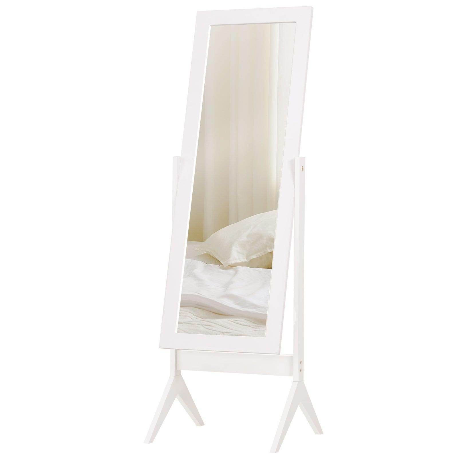 HOMCOM Adjustable White Dressing Mirror - 148x47cm - ALL4U RETAILER LTD