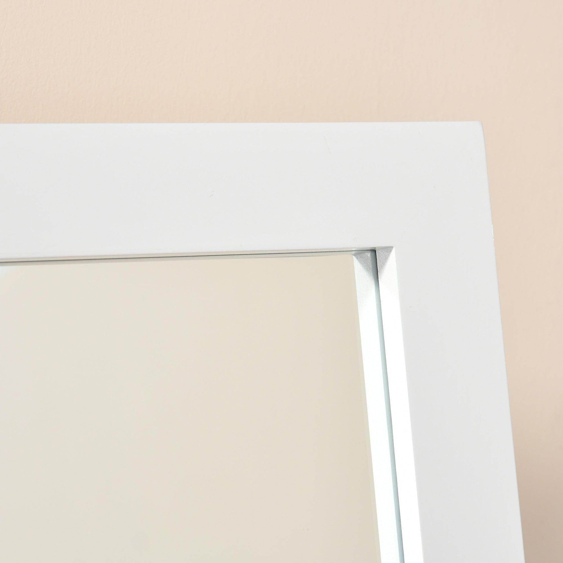 HOMCOM Adjustable White Dressing Mirror - 148x47cm - ALL4U RETAILER LTD