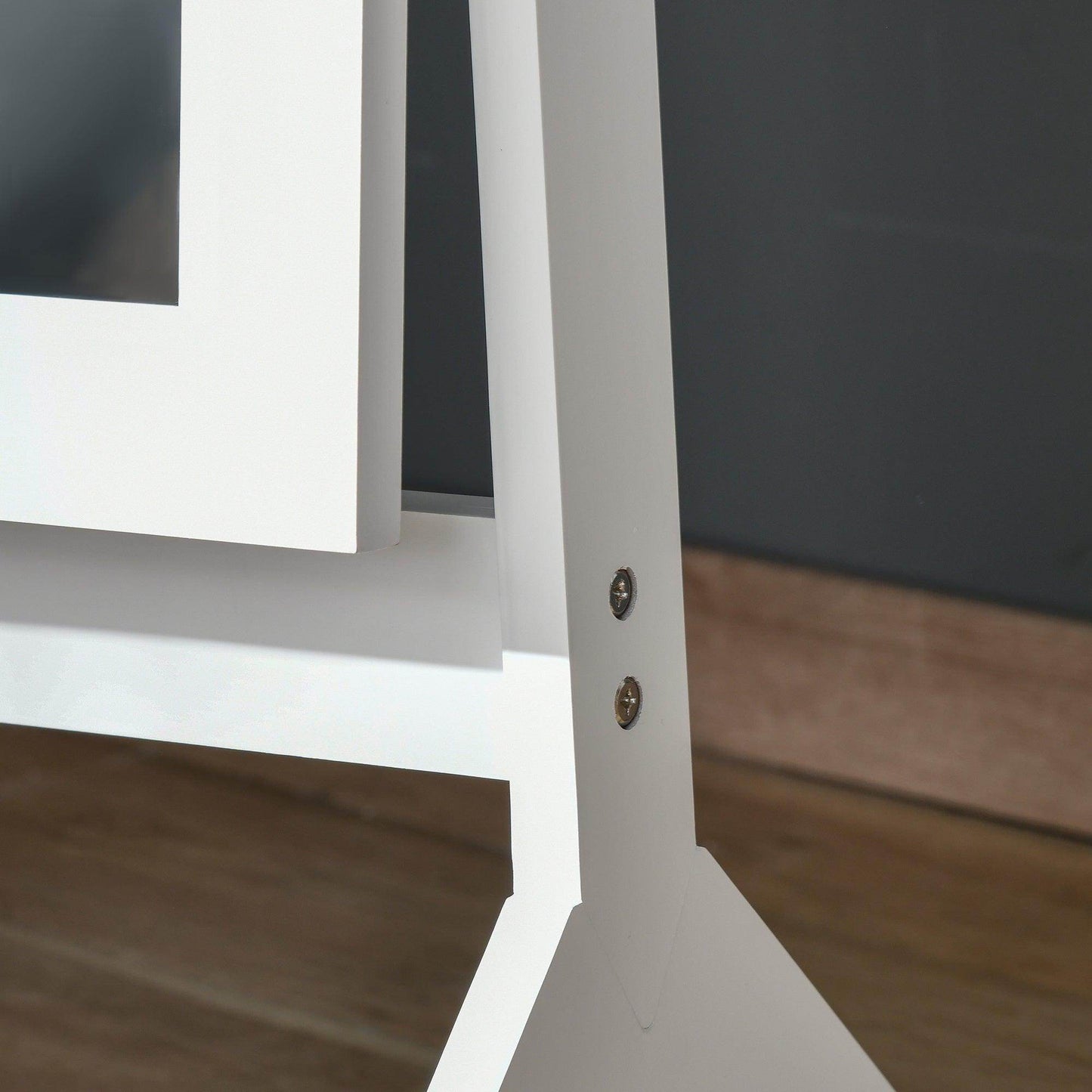 HOMCOM Adjustable White Dressing Mirror - 148x47cm - ALL4U RETAILER LTD