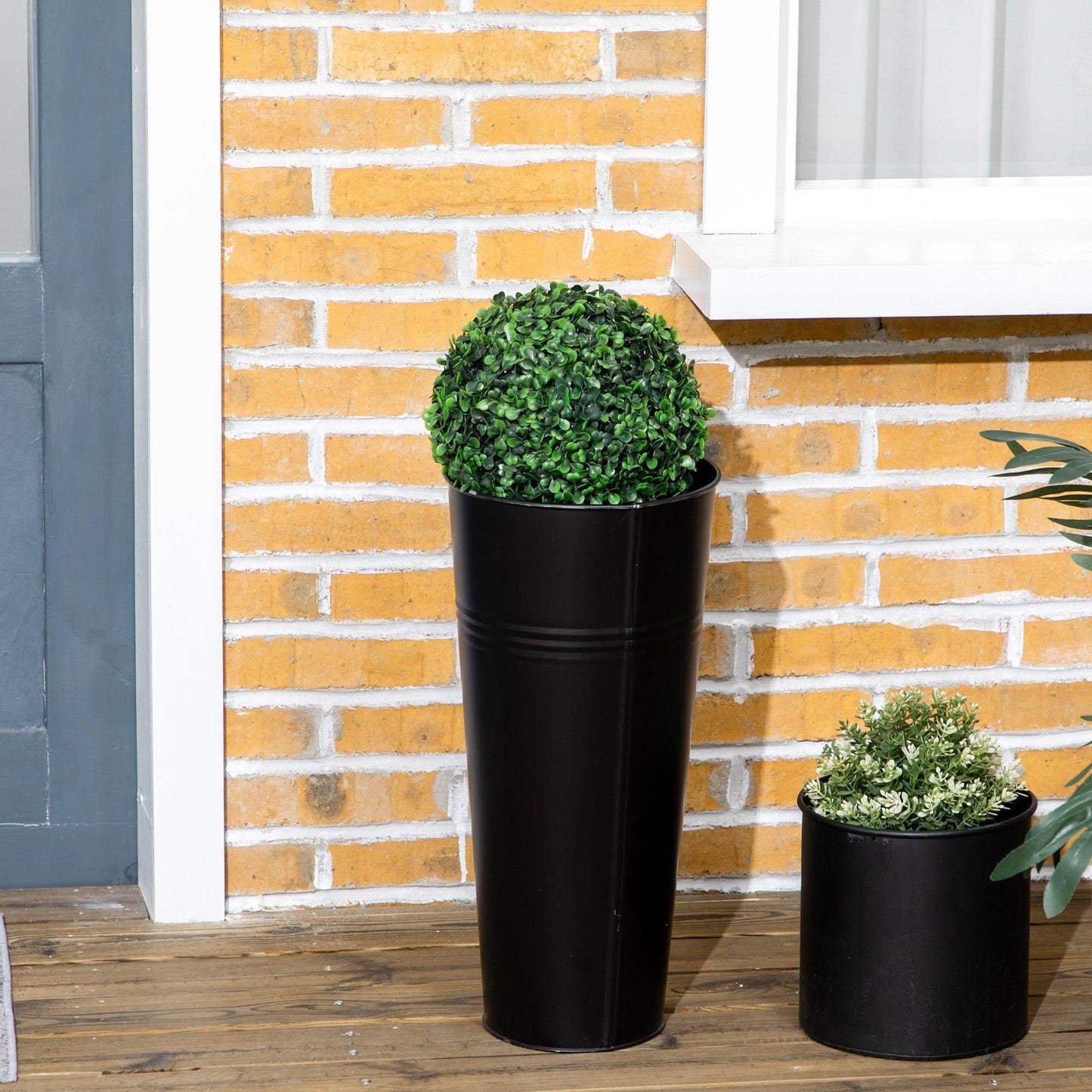 HOMCOM Artificial Boxwood Ball Trees - Set of 2 for Home - ALL4U RETAILER LTD
