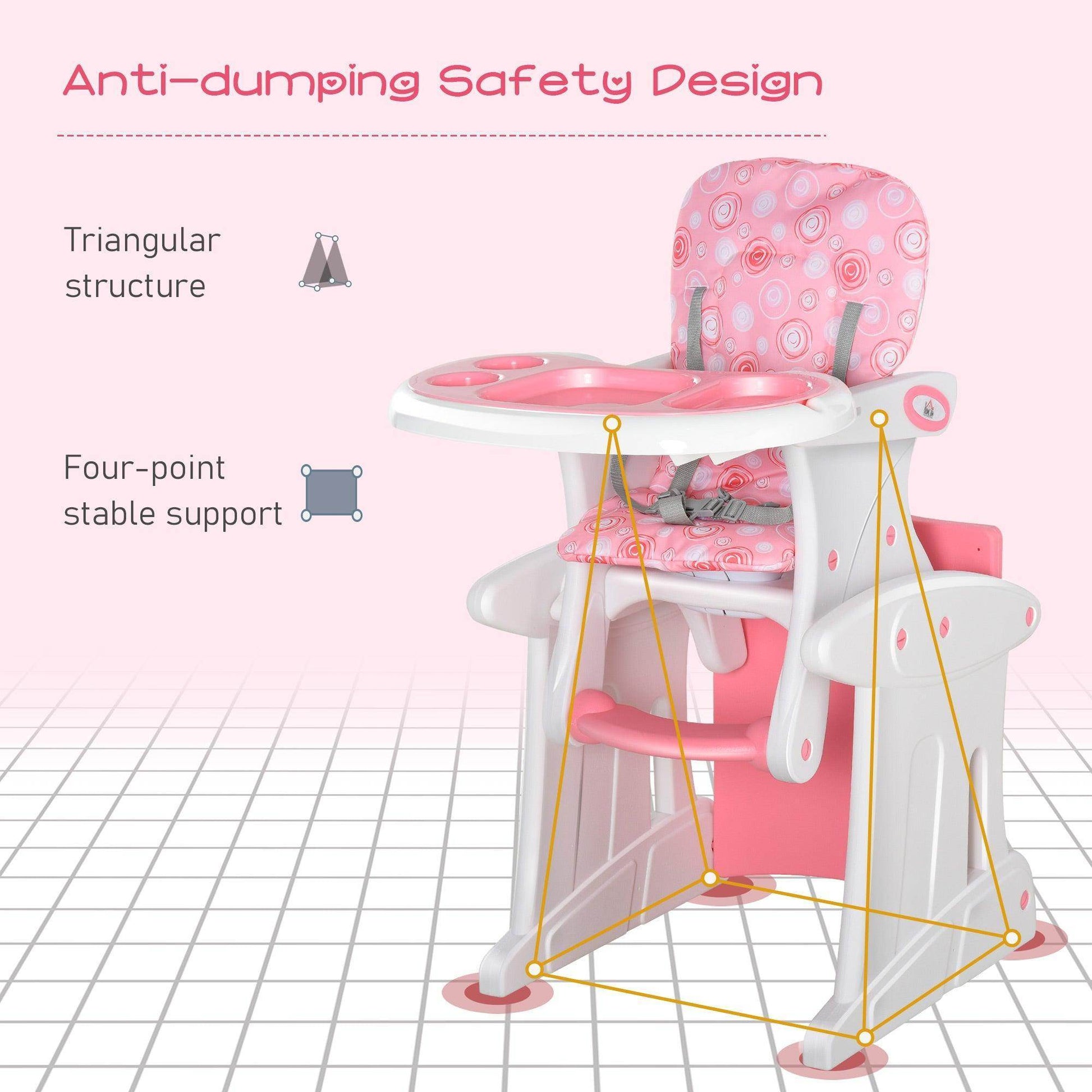 HOMCOM Baby Booster High Chair - Pink - ALL4U RETAILER LTD
