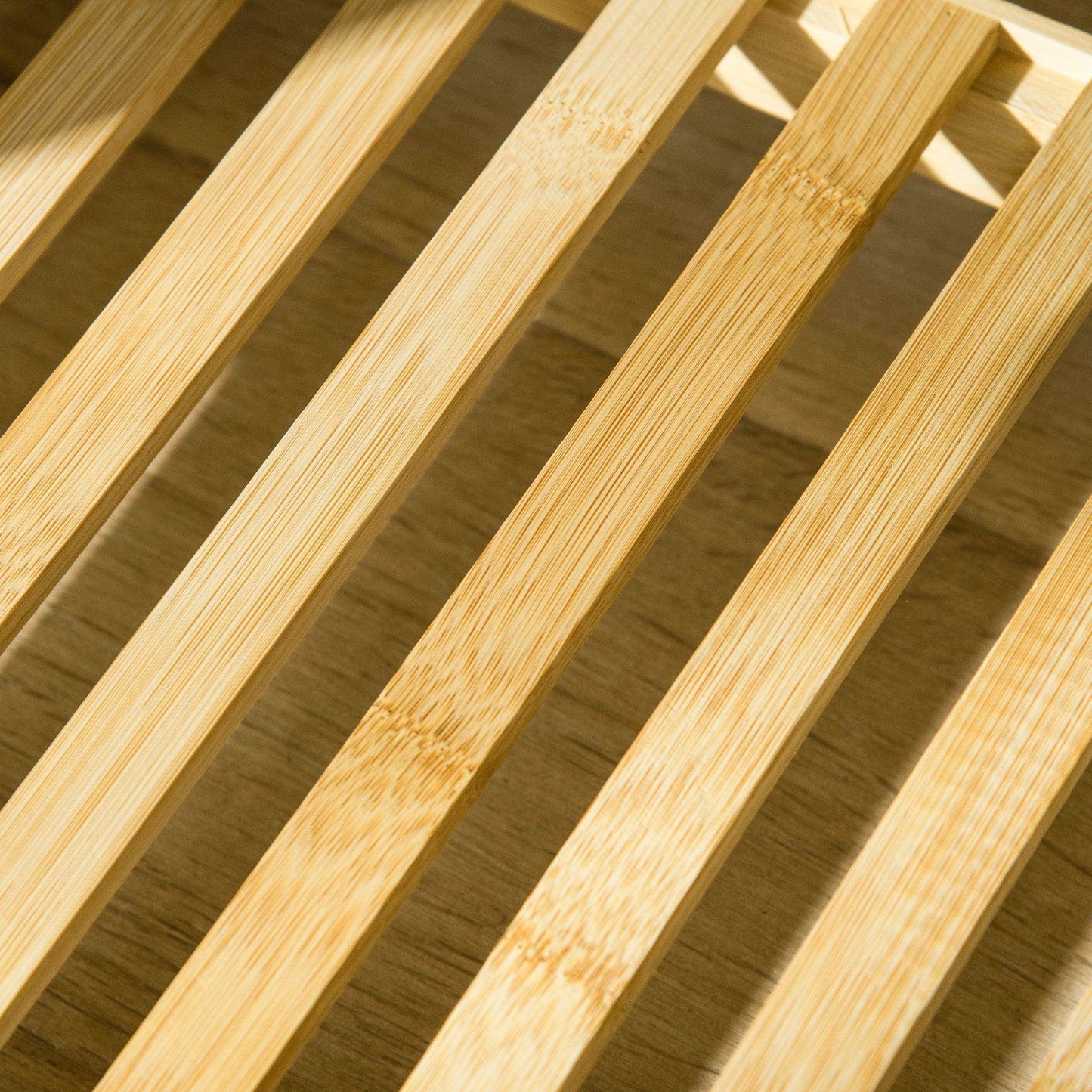 HOMCOM Bamboo Garment Rack with Storage Shelf - Natural - ALL4U RETAILER LTD