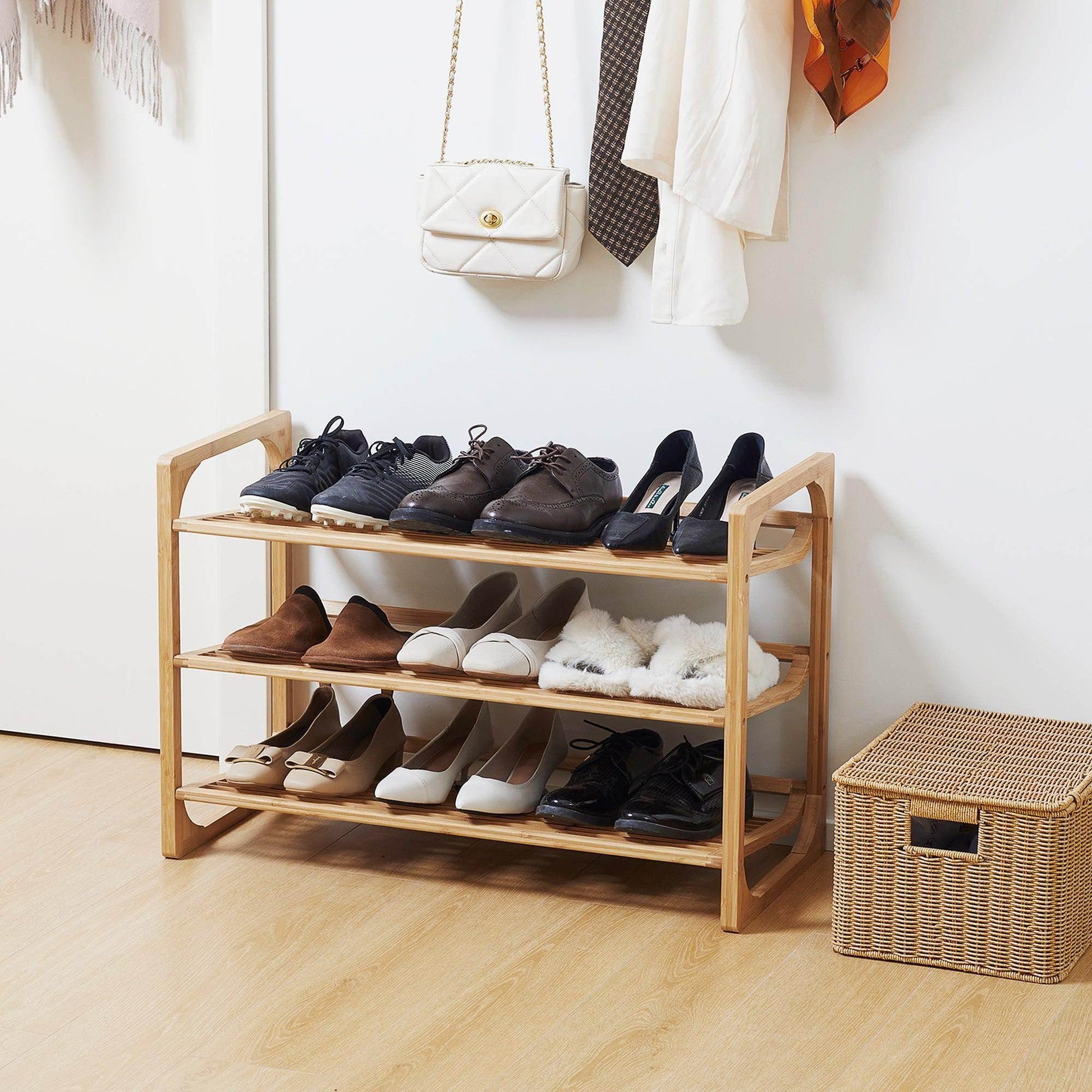 HOMCOM Bamboo Shoe Rack - Free Standing Storage - ALL4U RETAILER LTD