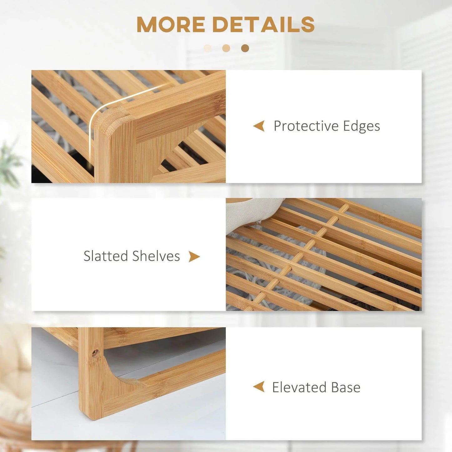 HOMCOM Bamboo Shoe Rack - Free Standing Storage - ALL4U RETAILER LTD