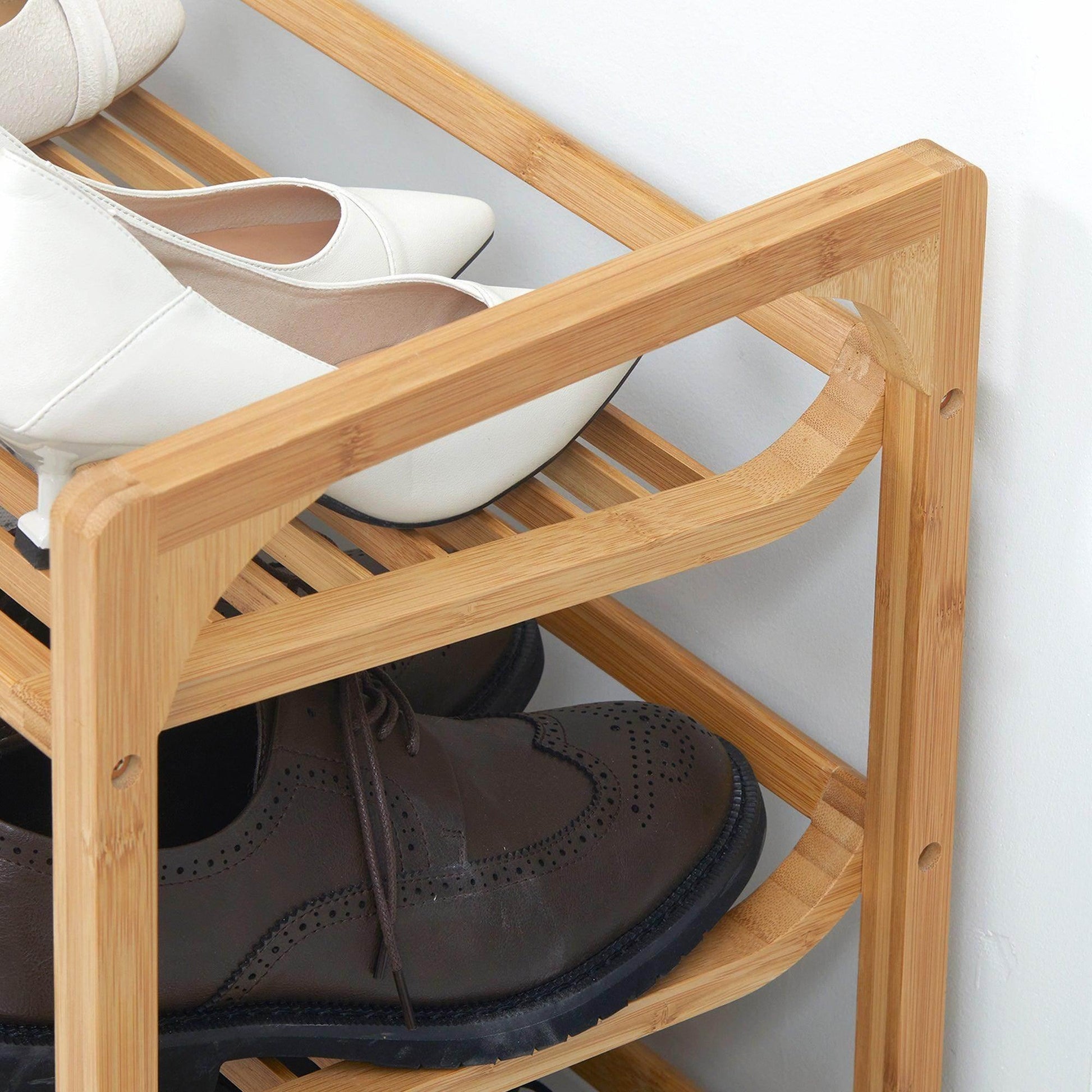 HOMCOM Bamboo Shoe Rack - Free Standing Storage - ALL4U RETAILER LTD