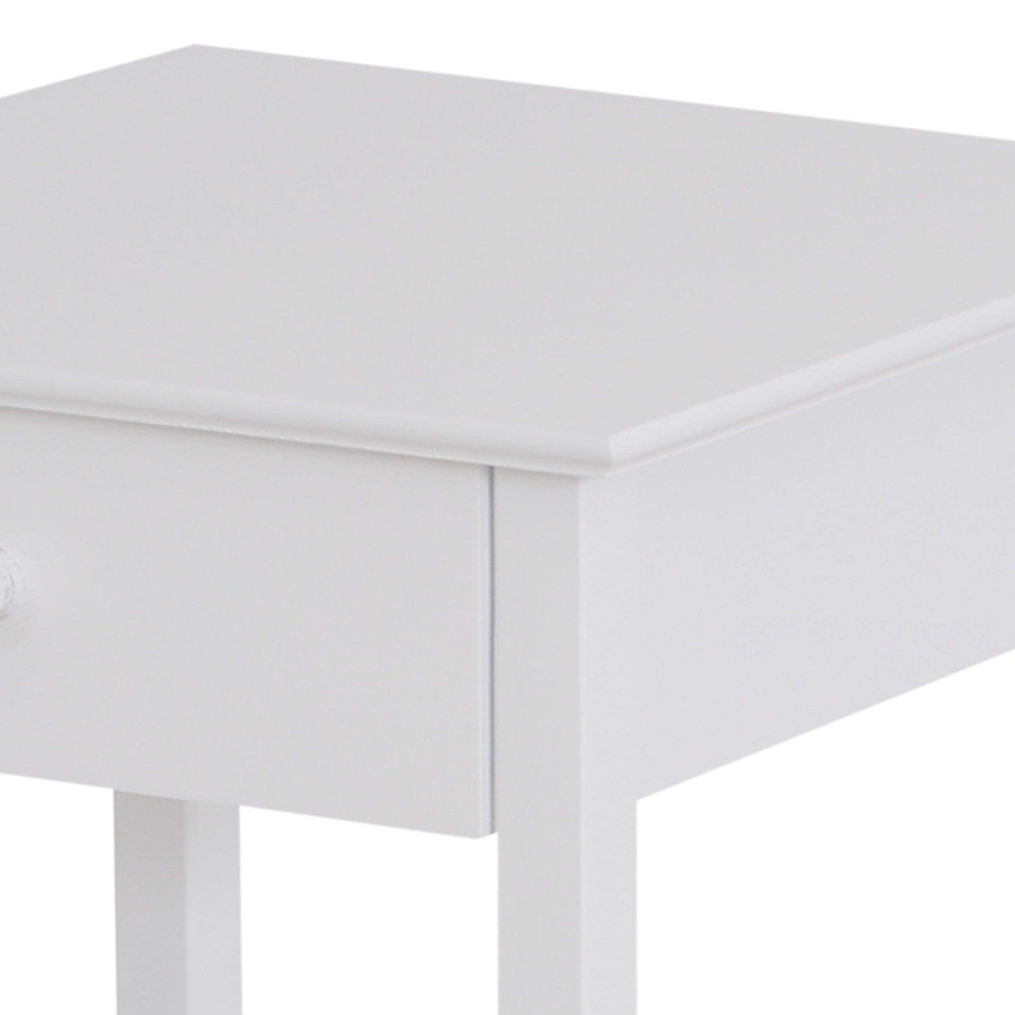 HOMCOM Bedside Table Cabinet White Night Stand - ALL4U RETAILER LTD