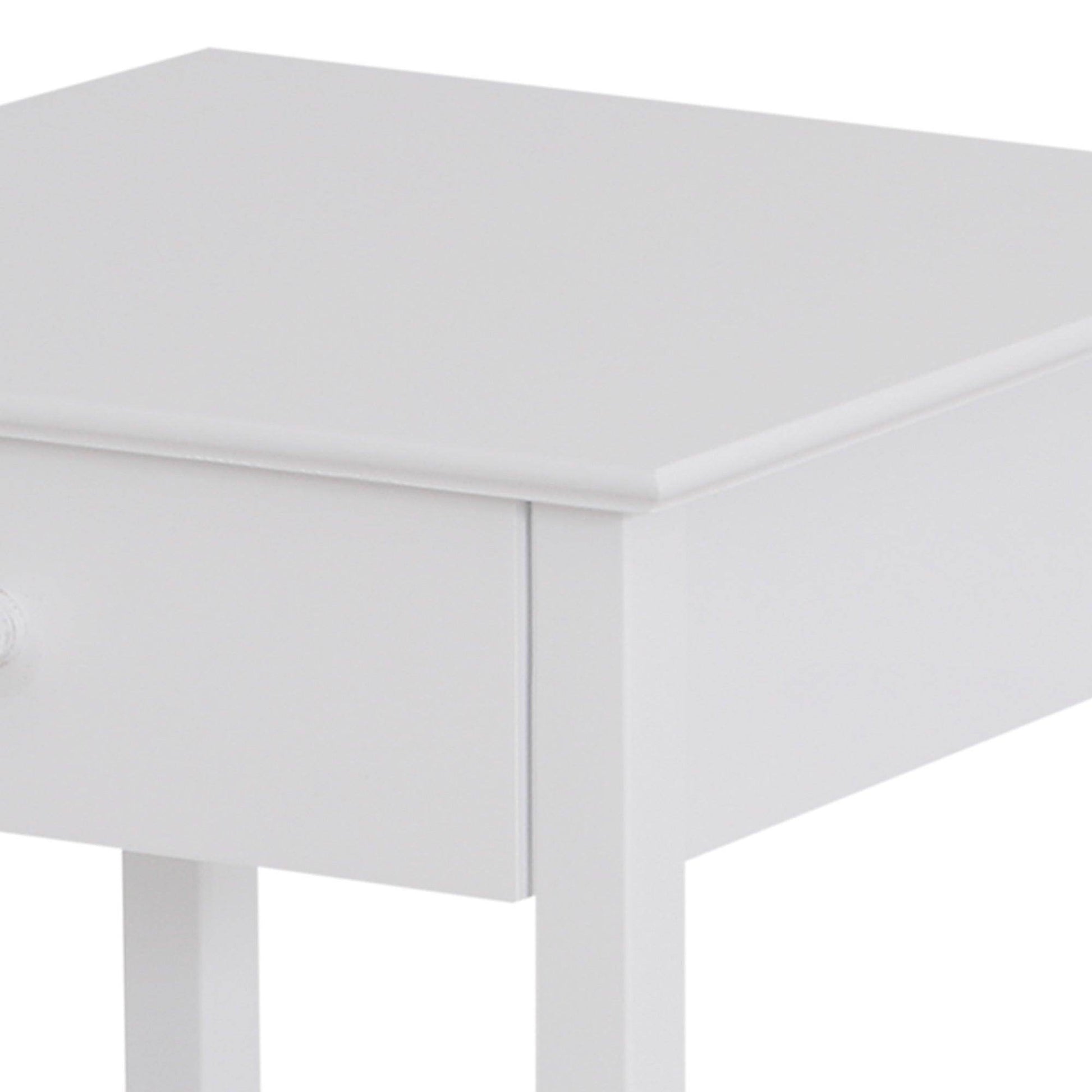 HOMCOM Bedside Table Cabinet White Night Stand - ALL4U RETAILER LTD