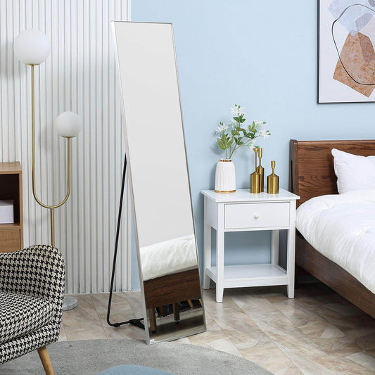 HOMCOM Black Framed Dressing Mirror - 160x40cm - ALL4U RETAILER LTD