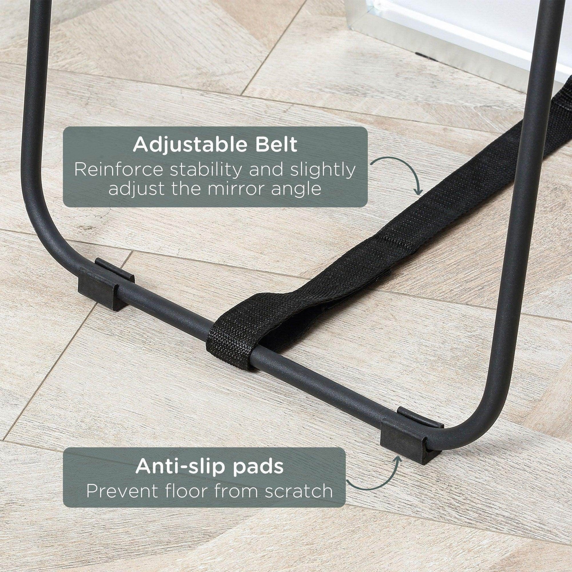 HOMCOM Black Framed Dressing Mirror - 160x40cm - ALL4U RETAILER LTD