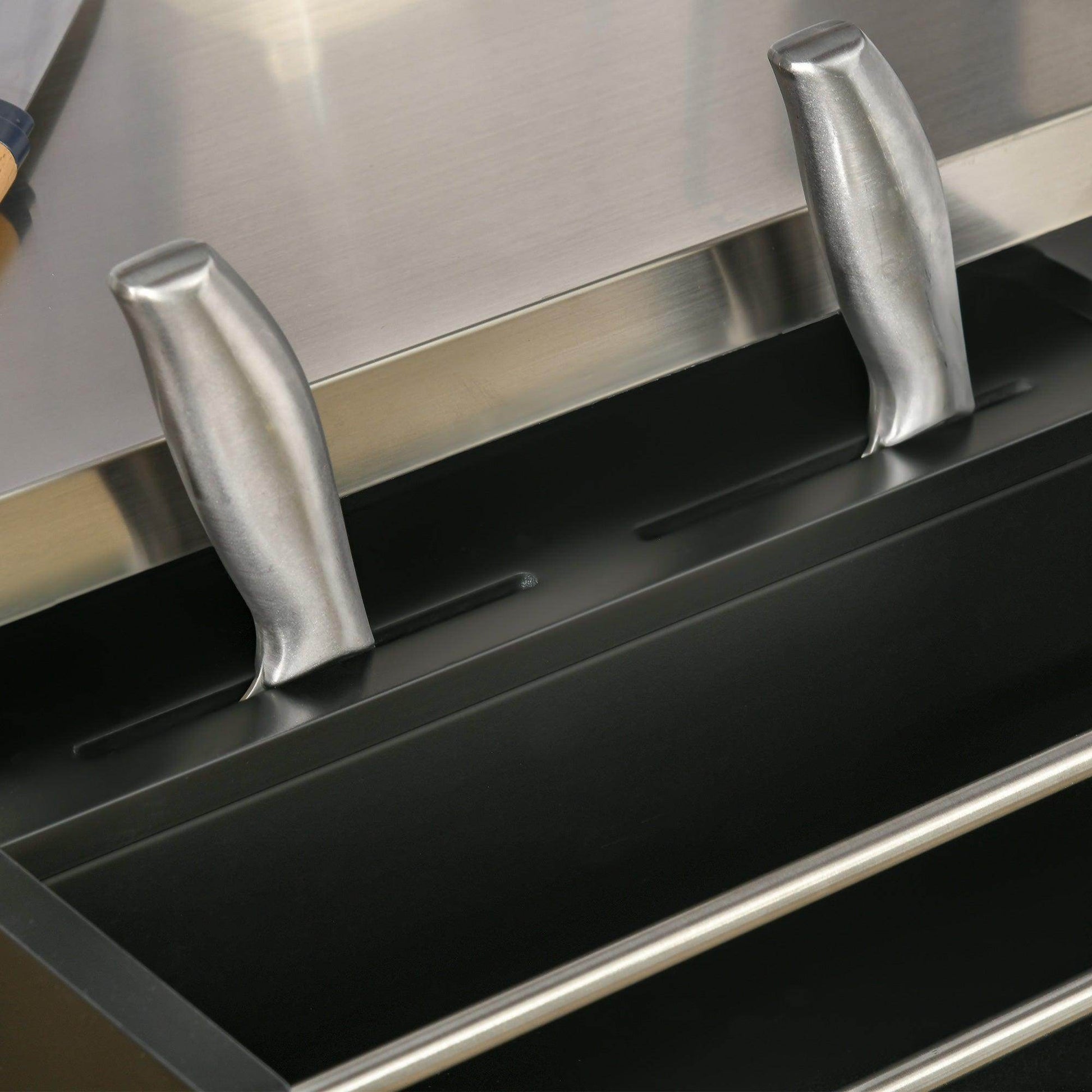 HOMCOM Black Kitchen Island - Stainless Steel Top - ALL4U RETAILER LTD