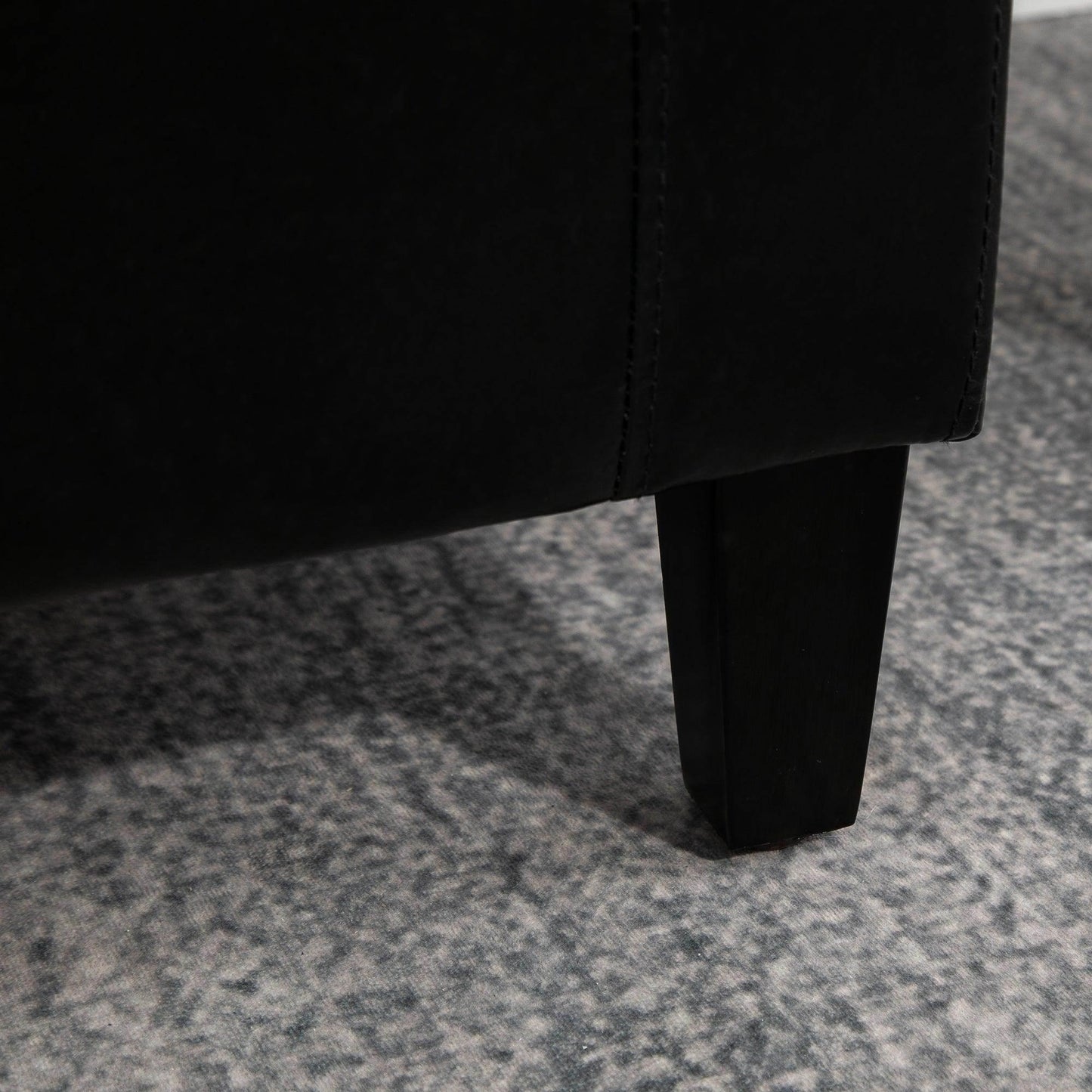 HOMCOM Black Ottoman Storage Bench - 92L x 40W x 40H cm - ALL4U RETAILER LTD