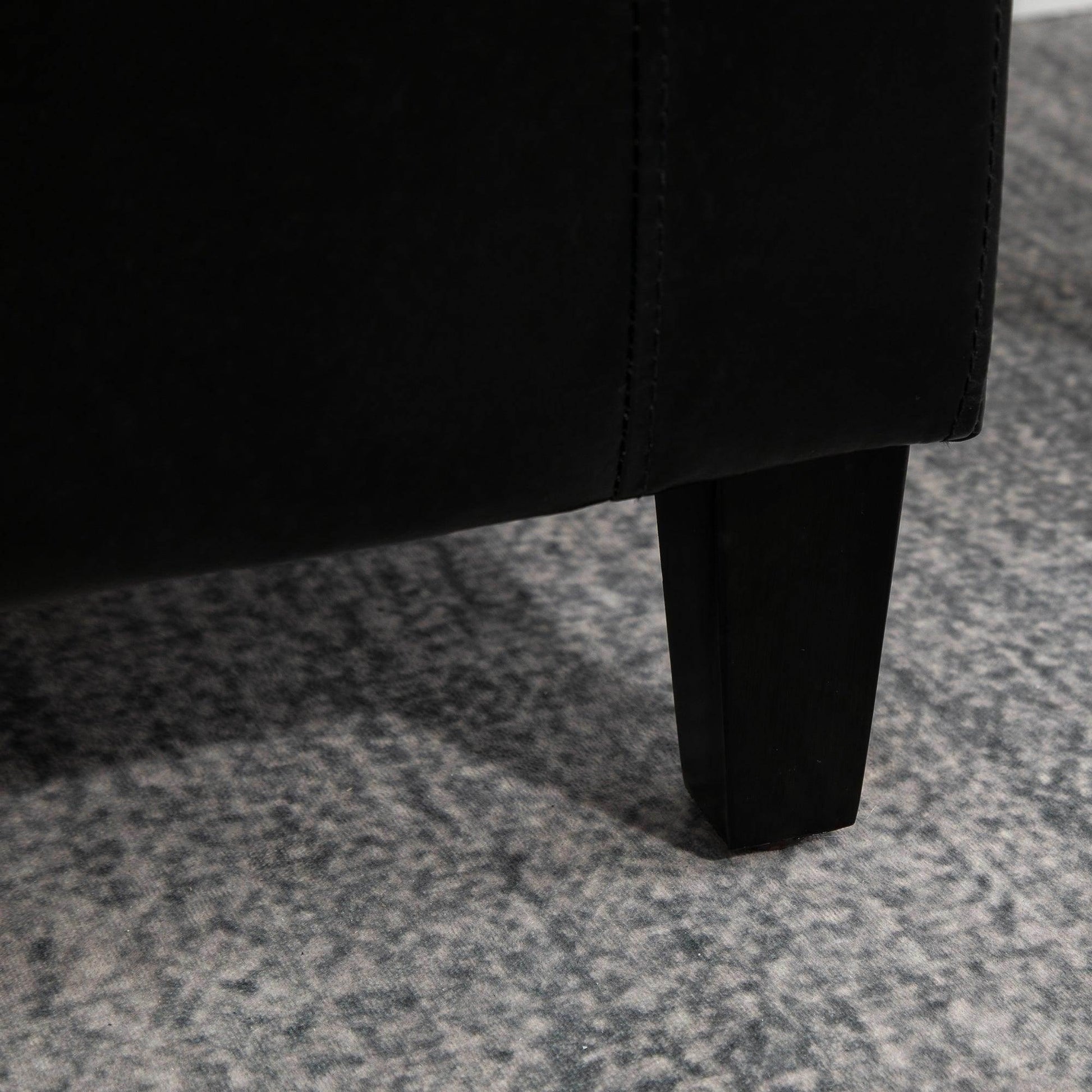 HOMCOM Black Ottoman Storage Bench - 92L x 40W x 40H cm - ALL4U RETAILER LTD