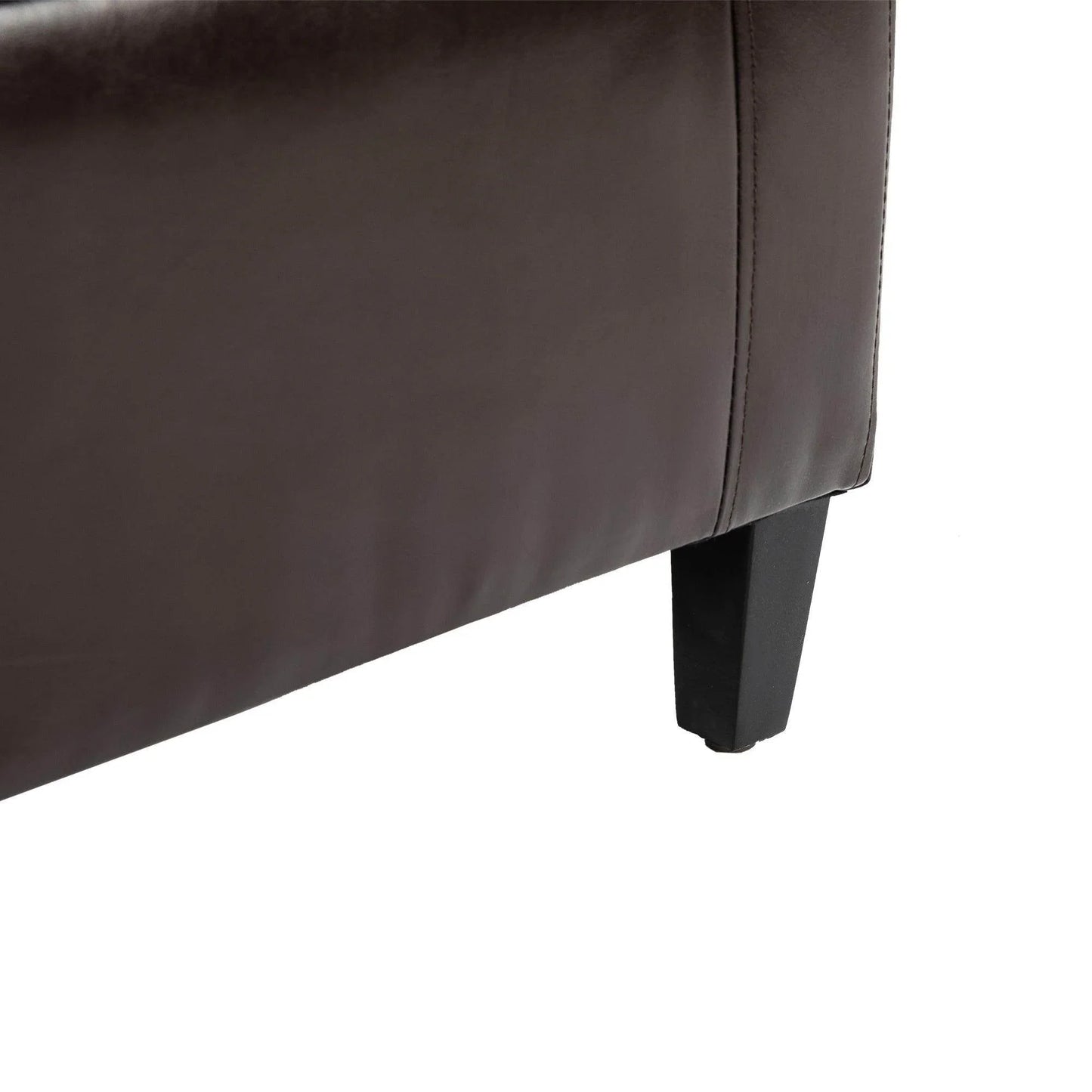 HOMCOM Brown Tufted Ottoman Storage Bench - ALL4U RETAILER LTD