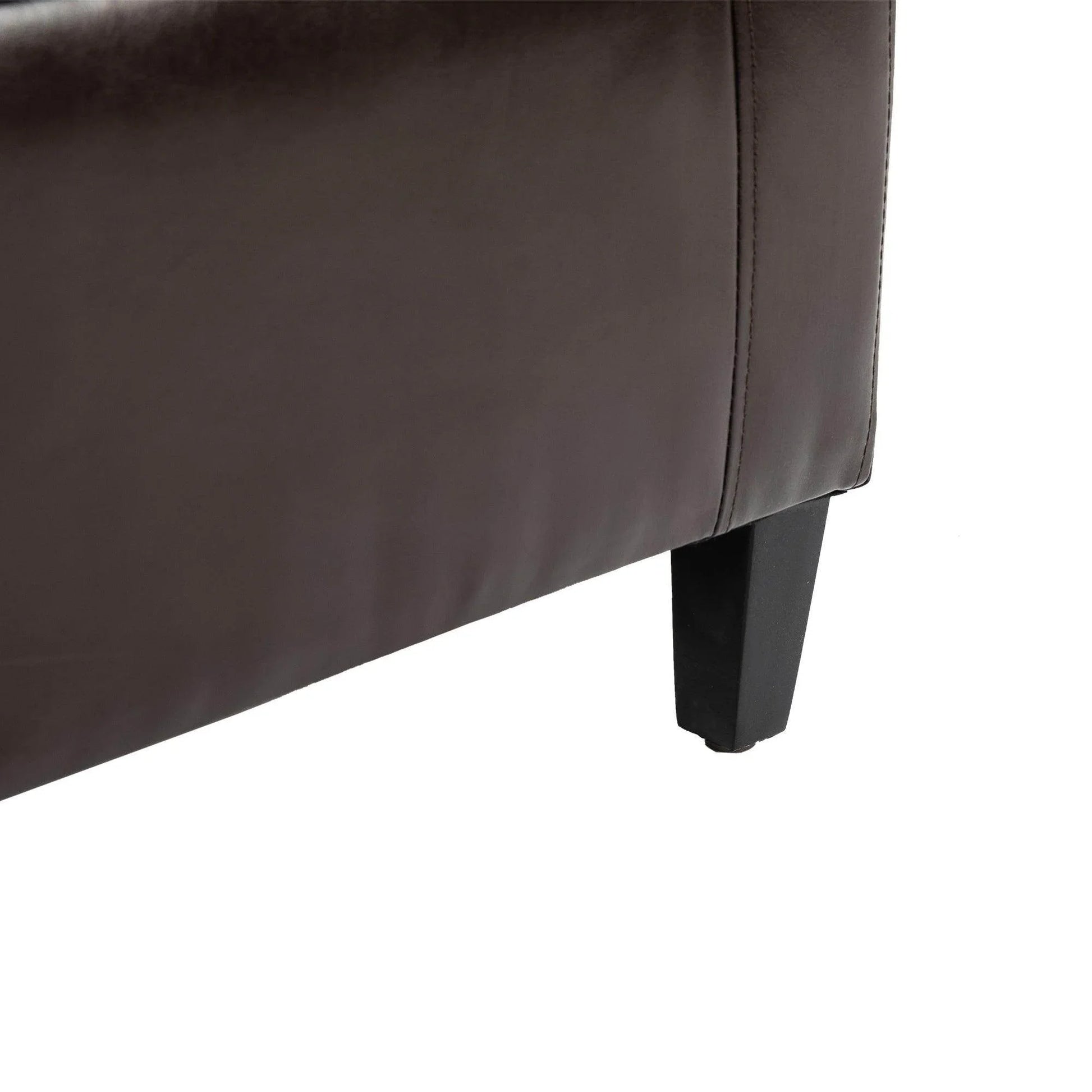 HOMCOM Brown Tufted Ottoman Storage Bench - ALL4U RETAILER LTD