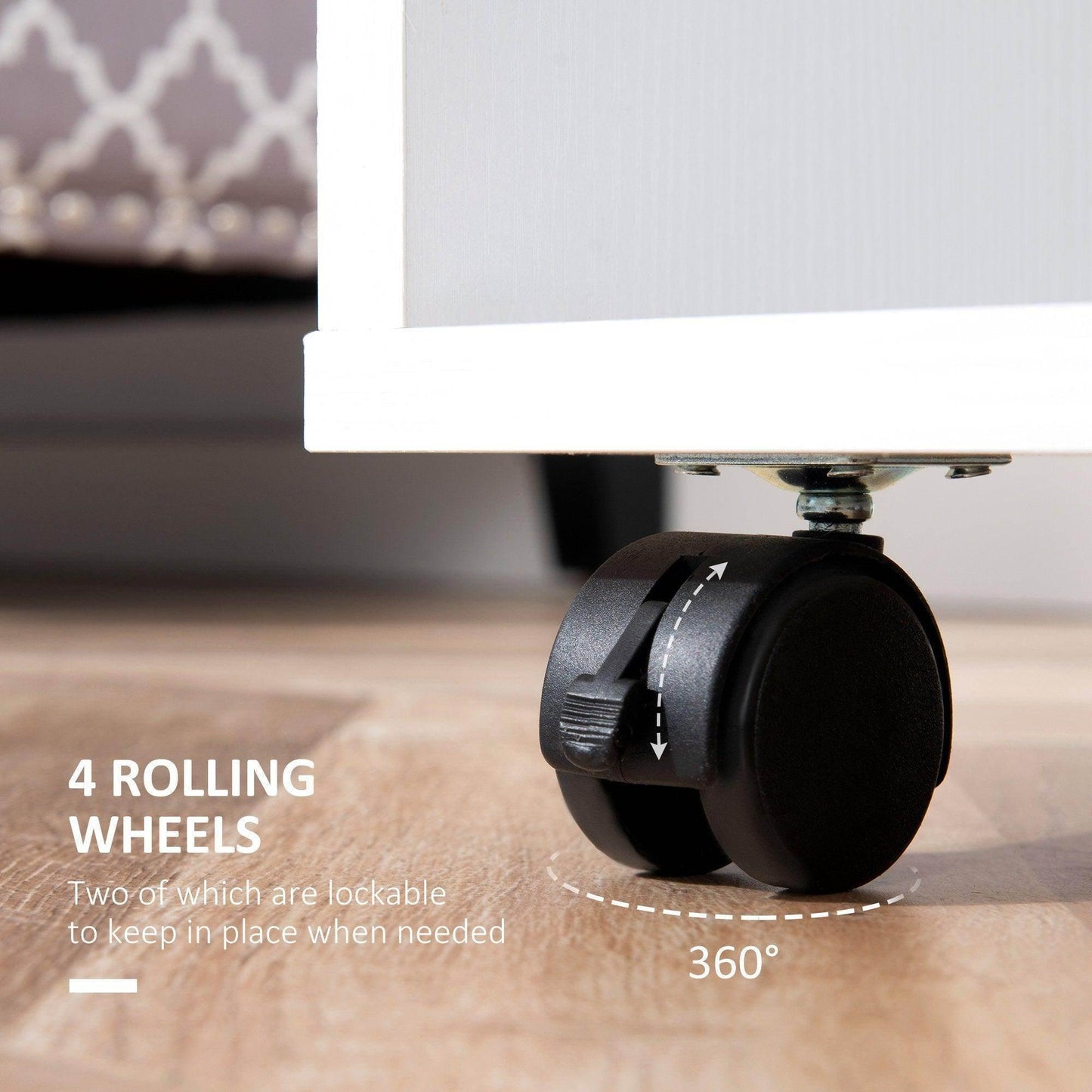 HOMCOM Clothing Rack with Wheels - White - ALL4U RETAILER LTD