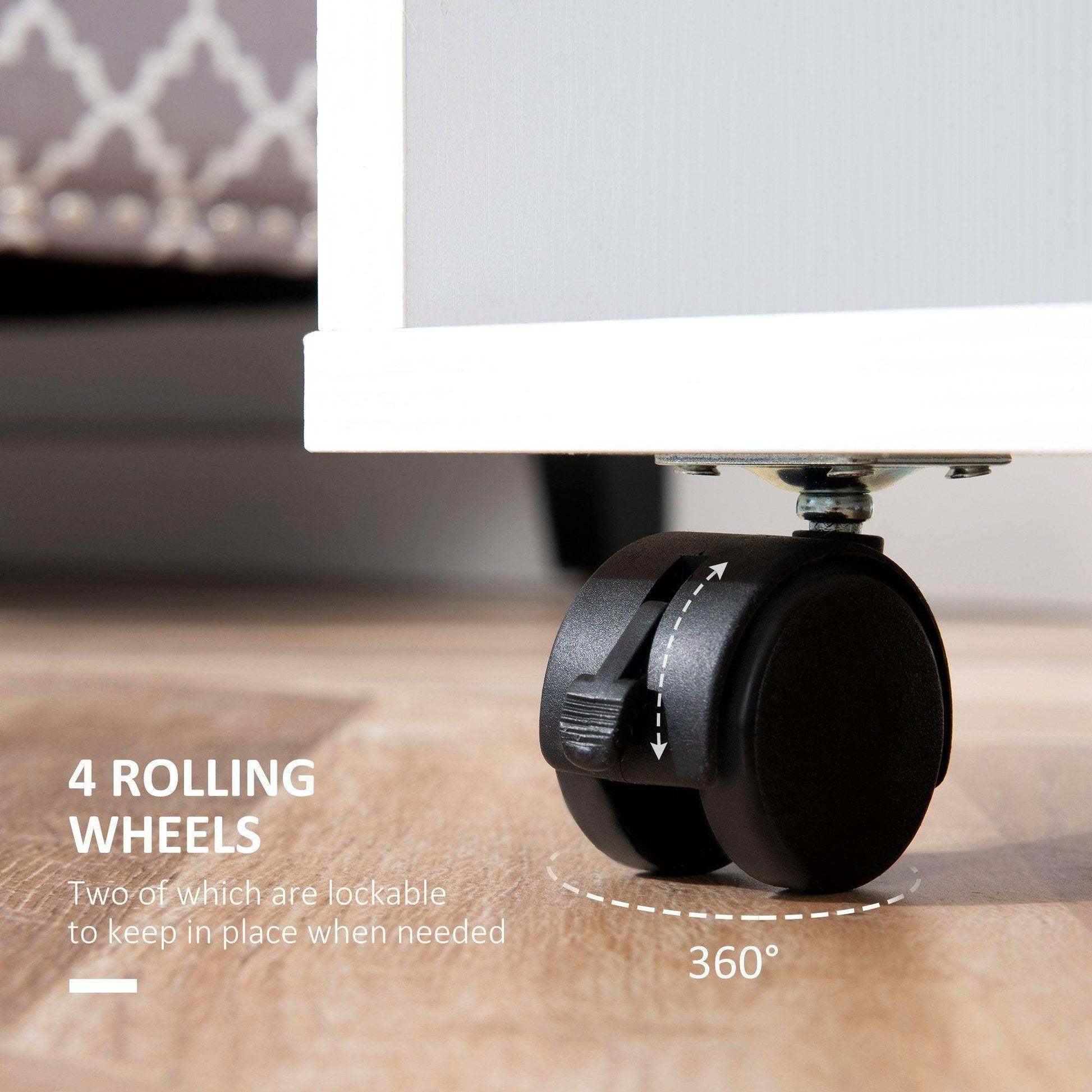 HOMCOM Clothing Rack with Wheels - White - ALL4U RETAILER LTD