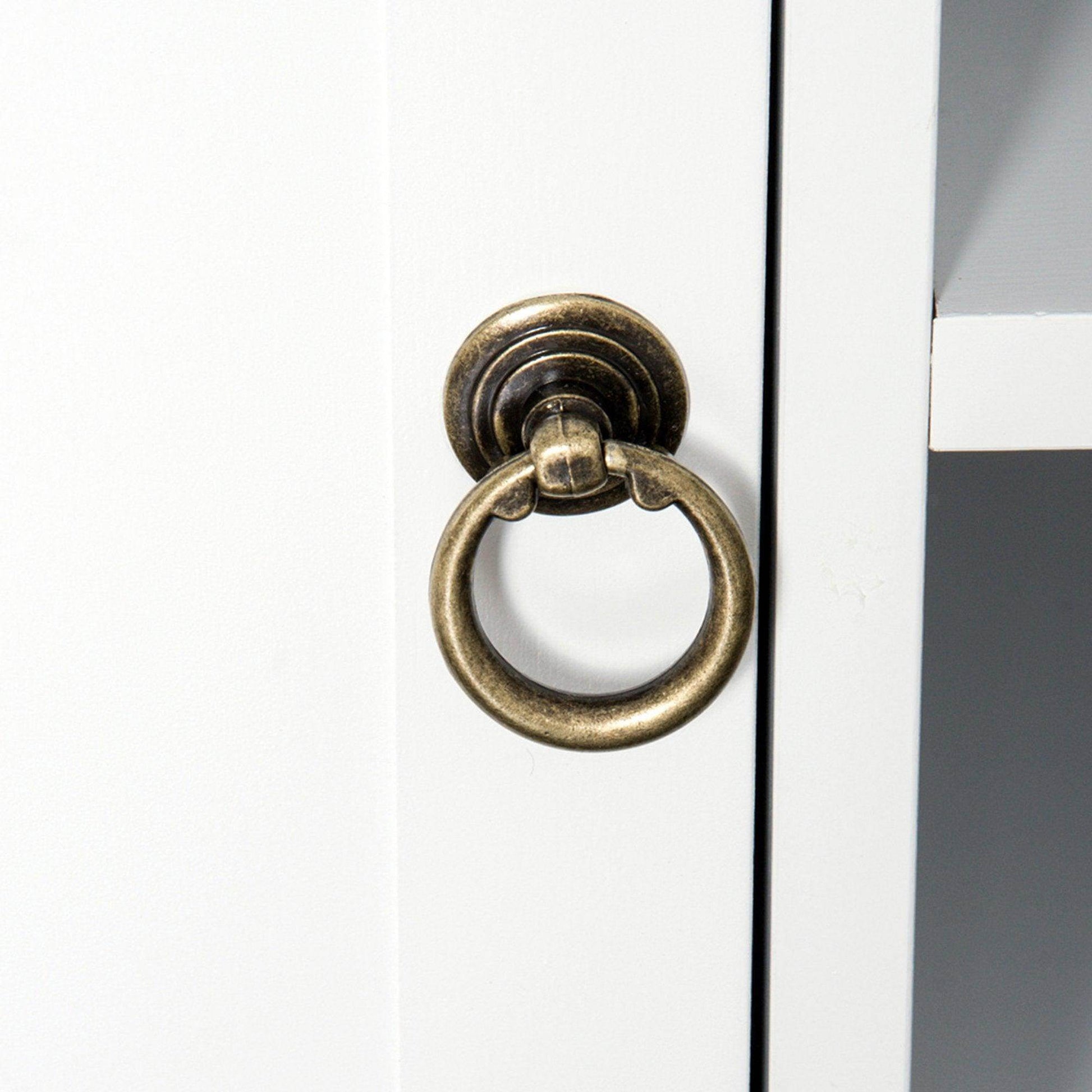 HOMCOM Corner TV Stand - White MDF - ALL4U RETAILER LTD