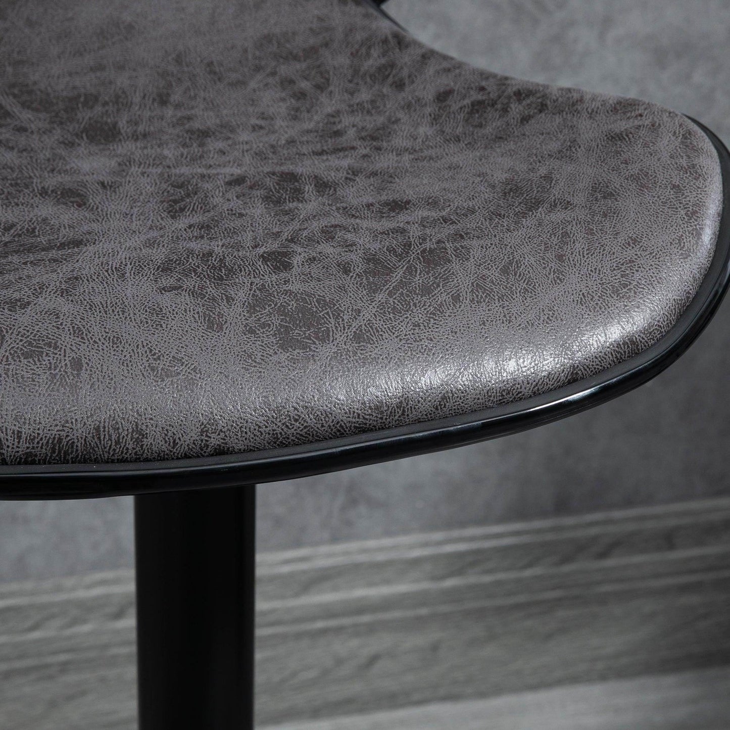 HOMCOM Dark Grey Swivel Bar Stool Set - ALL4U RETAILER LTD