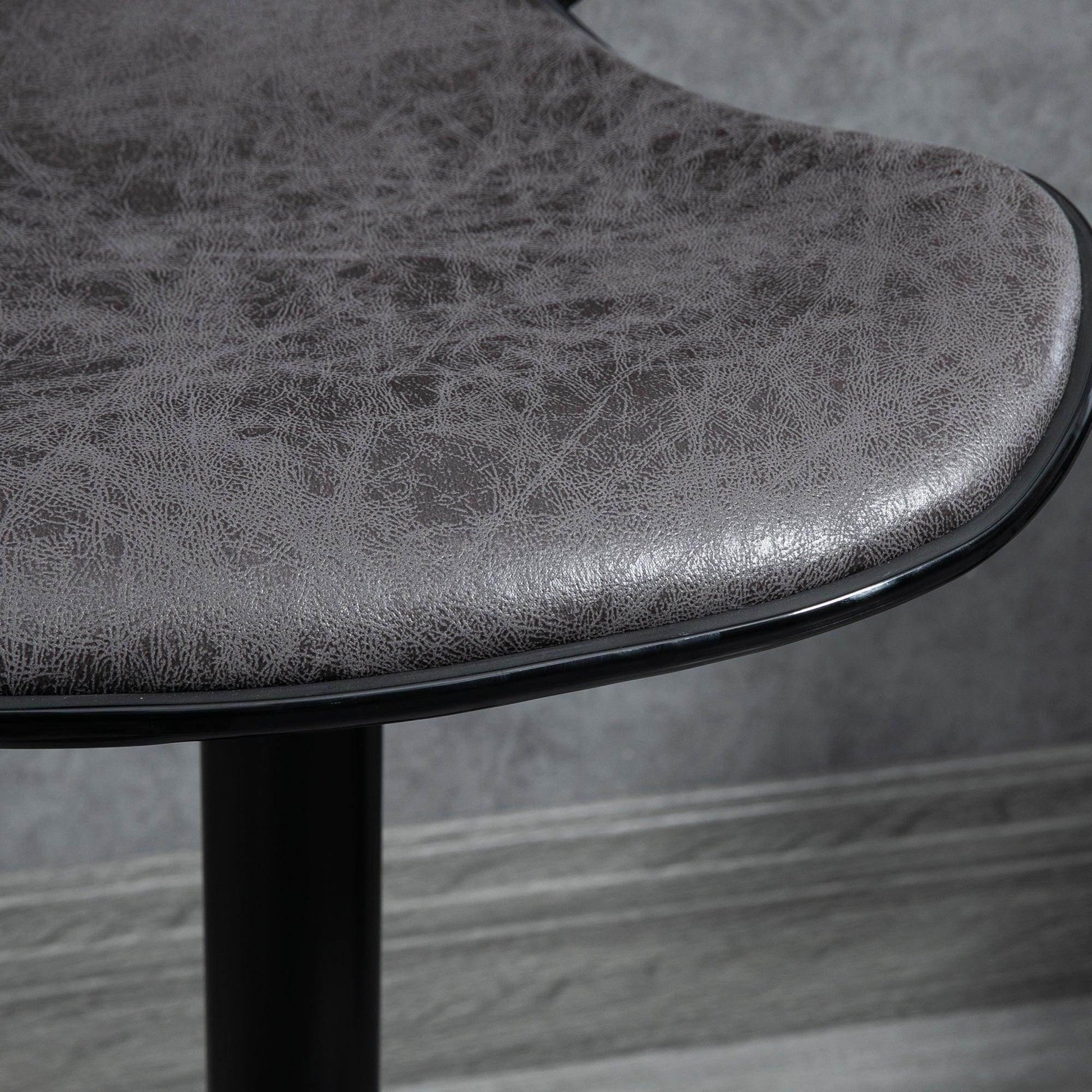 HOMCOM Dark Grey Swivel Bar Stool Set - ALL4U RETAILER LTD