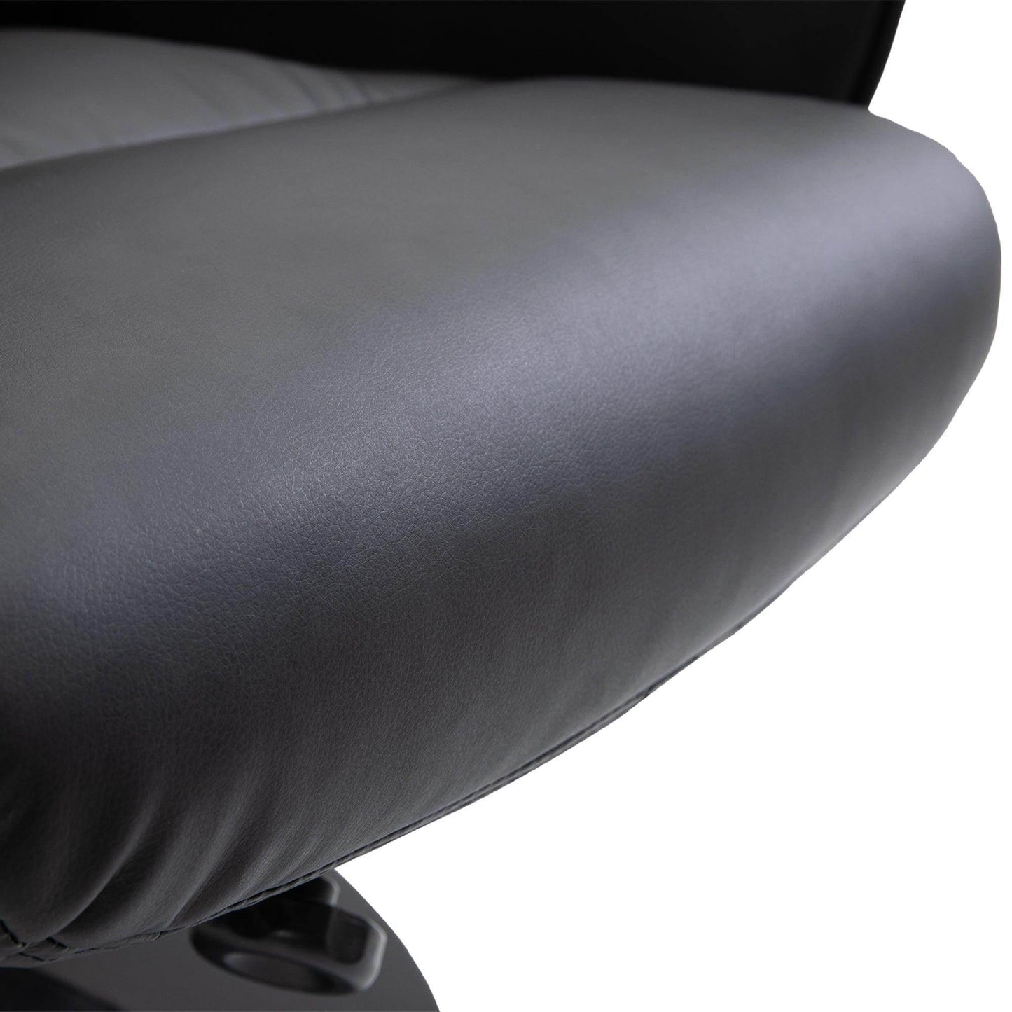 HOMCOM Executive Recliner Chair Set with Footstool - Black - ALL4U RETAILER LTD