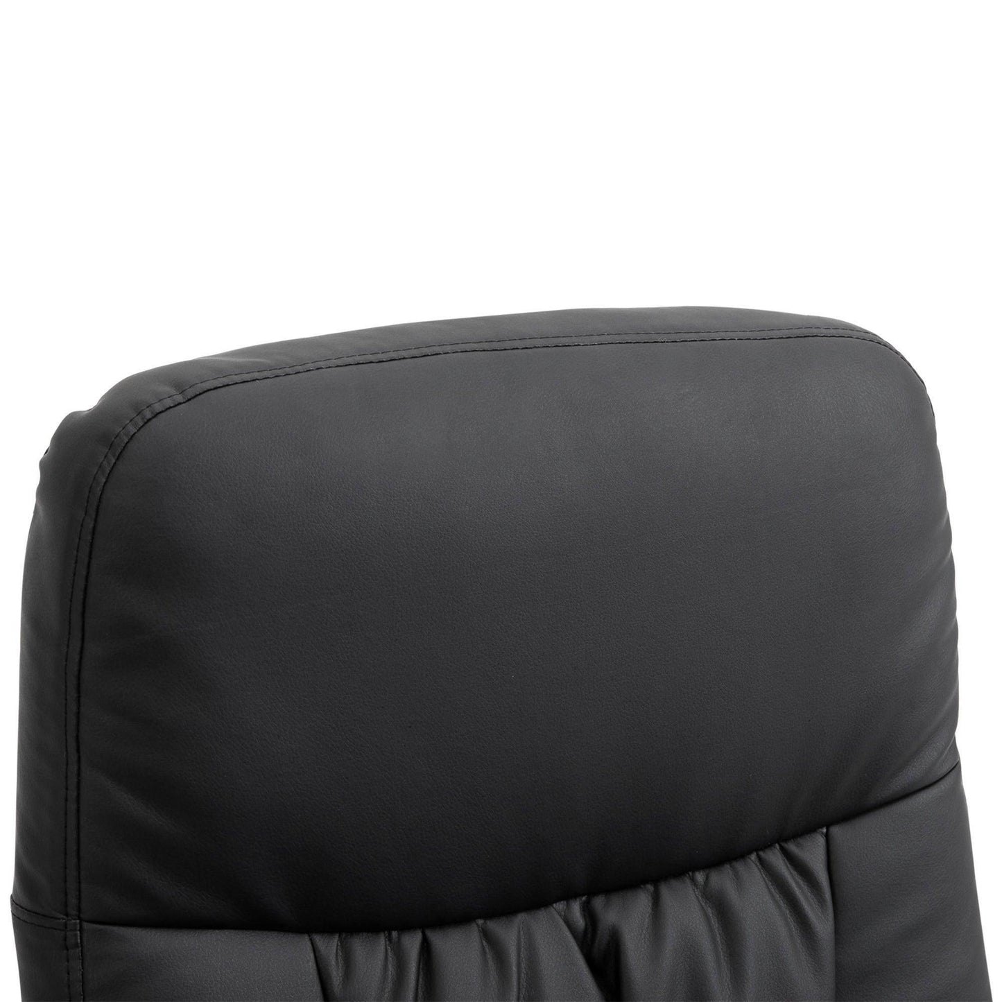 HOMCOM Executive Recliner Chair Set with Footstool - Black - ALL4U RETAILER LTD