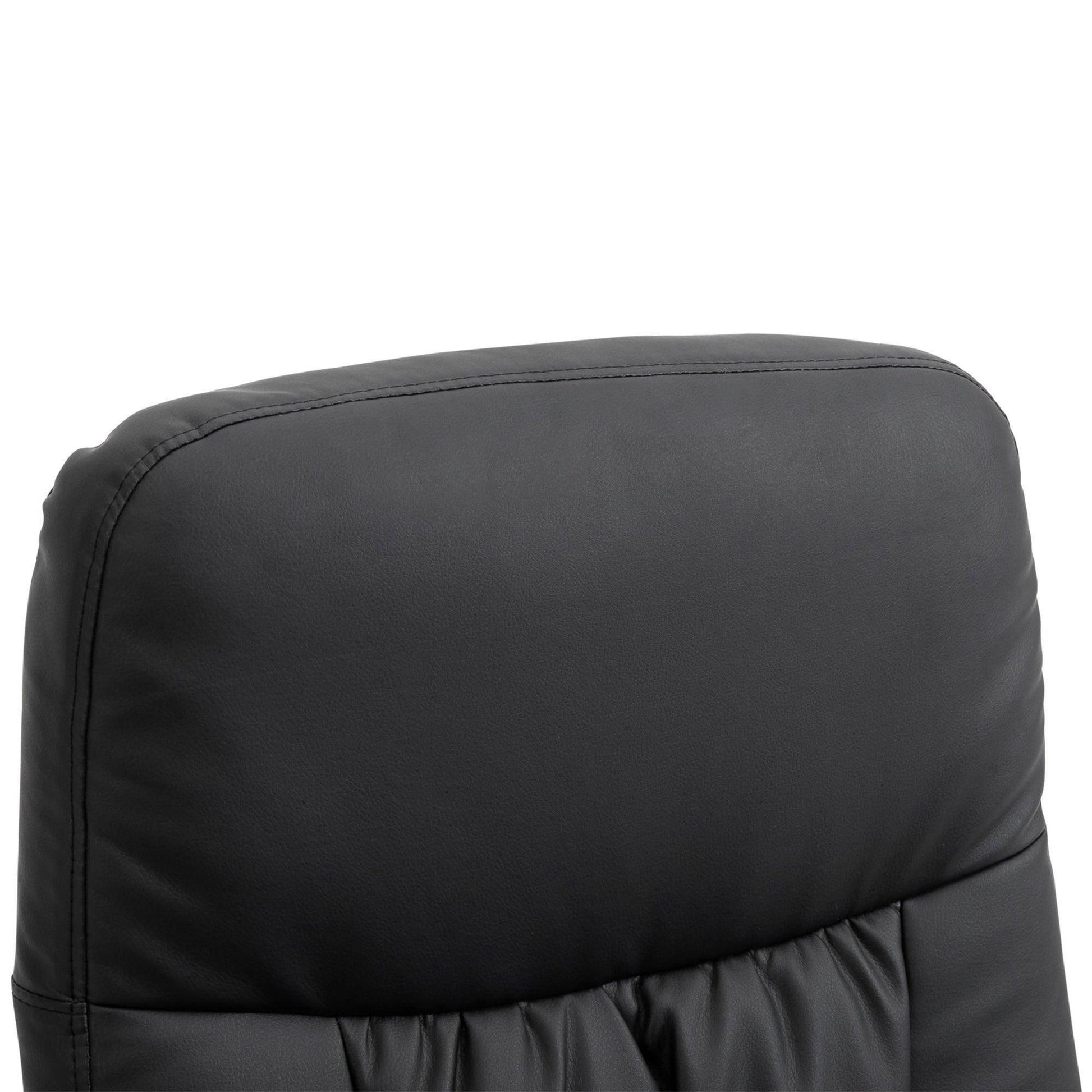 HOMCOM Executive Recliner Chair Set with Footstool - Black - ALL4U RETAILER LTD