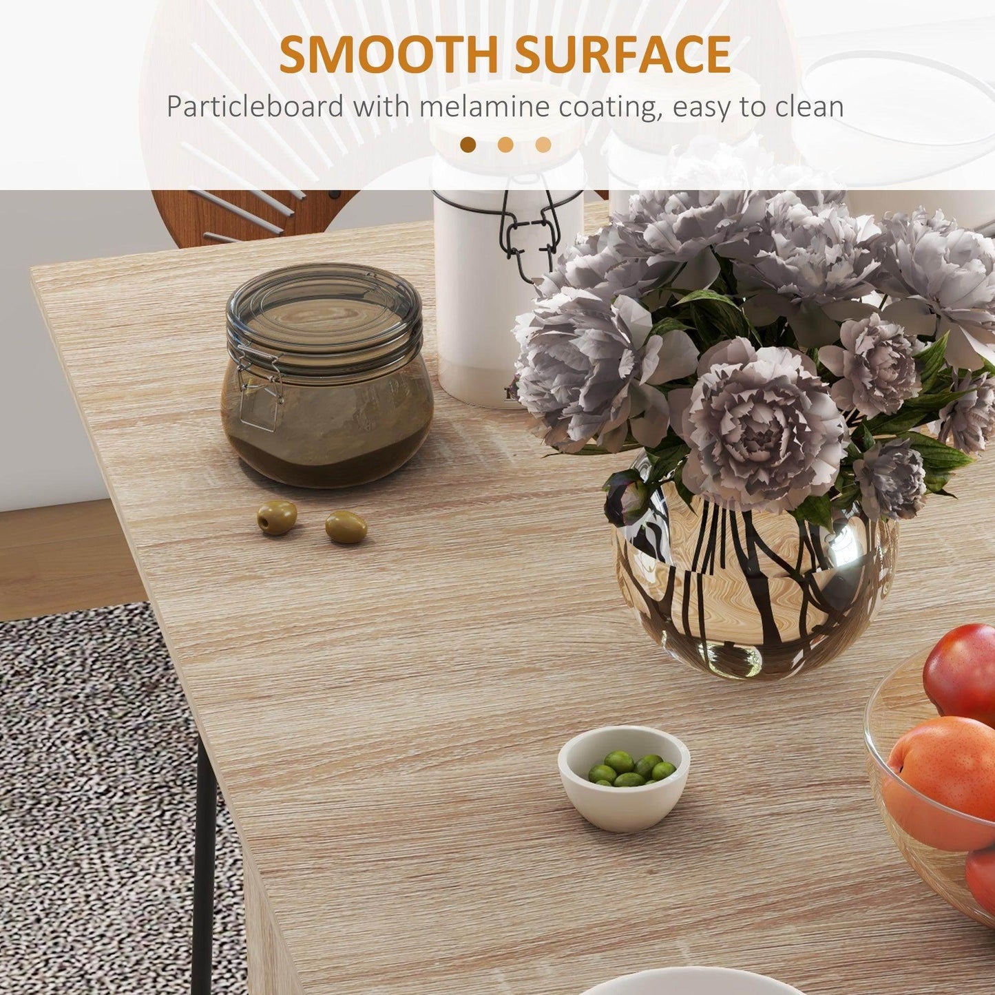 HOMCOM Folding Dining Table with Shelves and Casters - ALL4U RETAILER LTD