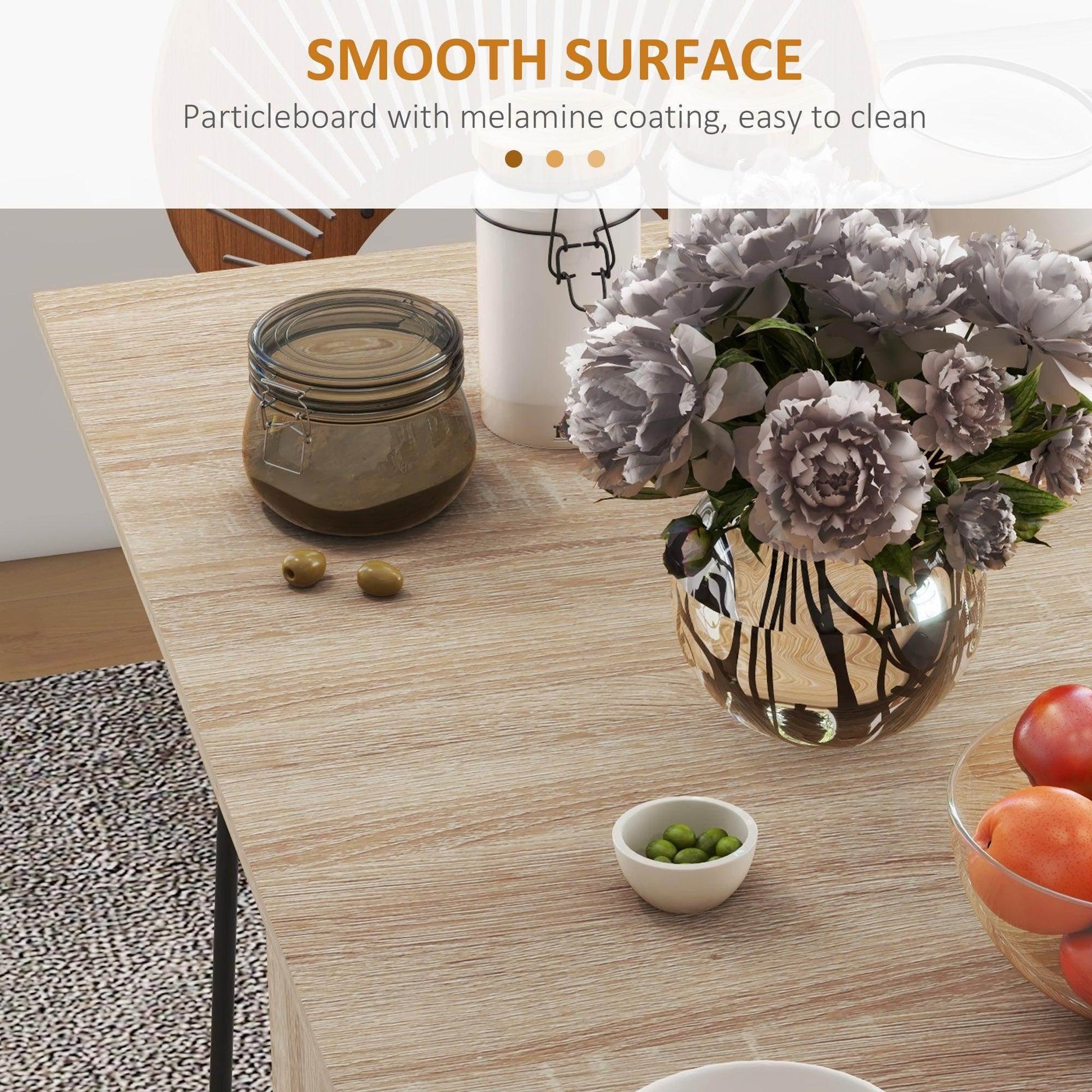 HOMCOM Folding Dining Table with Shelves and Casters - ALL4U RETAILER LTD