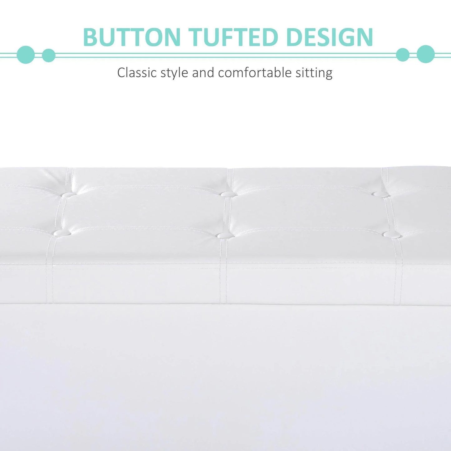 HOMCOM Folding Ottoman Bench - Cream White - ALL4U RETAILER LTD