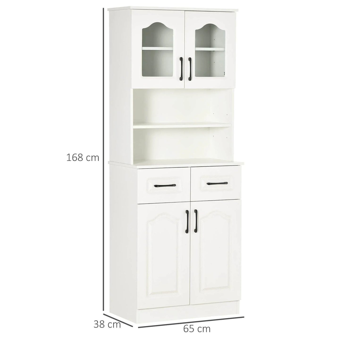 HOMCOM Freestanding Kitchen Cupboard with 2 Shelves and Drawers - ALL4U RETAILER LTD