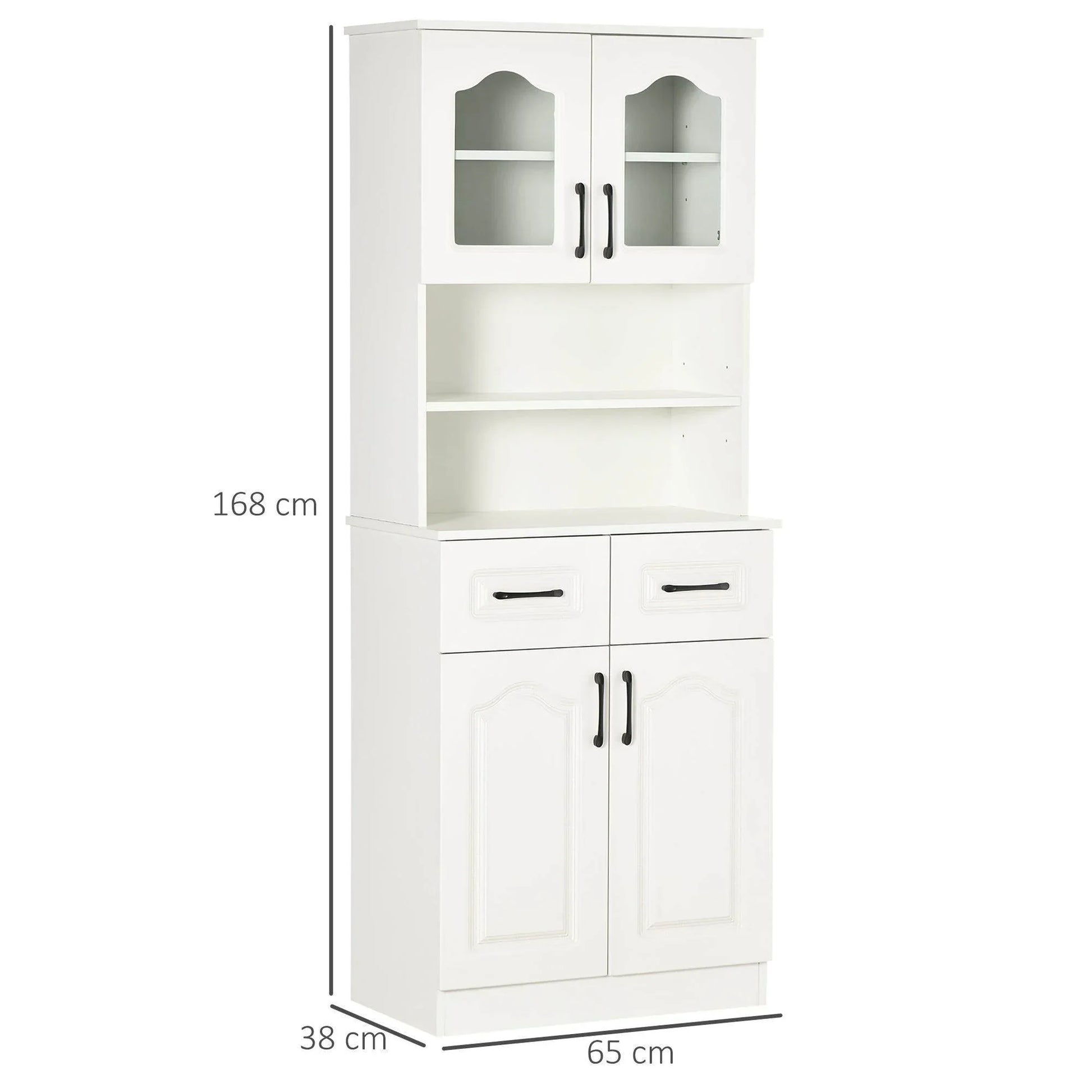 HOMCOM Freestanding Kitchen Cupboard with 2 Shelves and Drawers - ALL4U RETAILER LTD