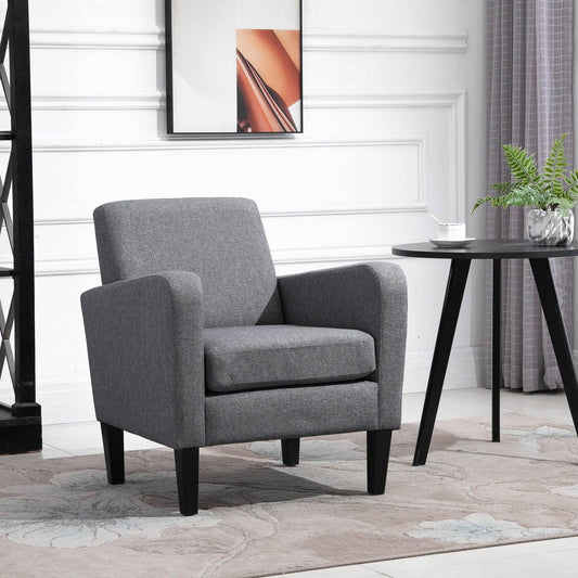 HOMCOM Grey Armchair with Padded Seat - ALL4U RETAILER LTD