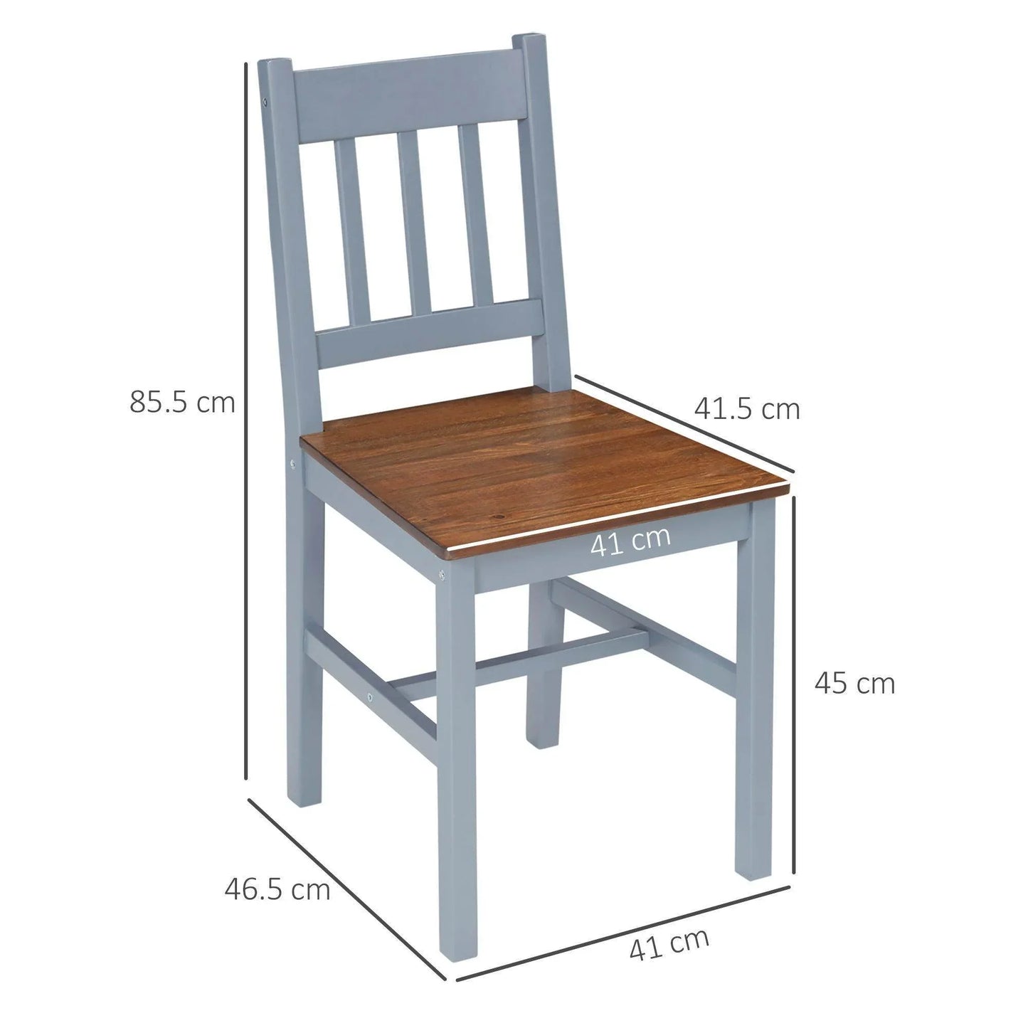 HOMCOM Grey Dining Chairs - Set of 4 - ALL4U RETAILER LTD