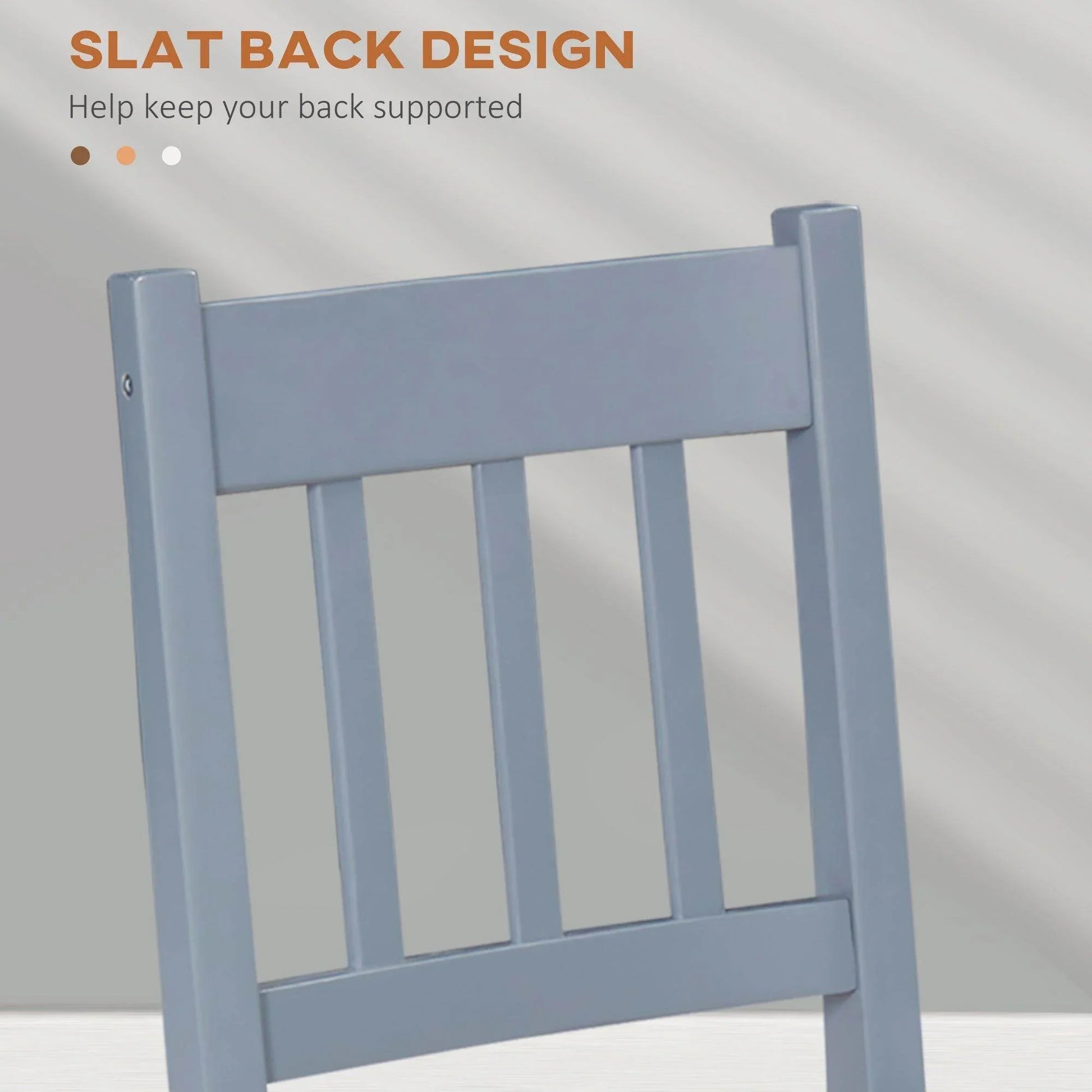 HOMCOM Grey Dining Chairs - Set of 4 - ALL4U RETAILER LTD
