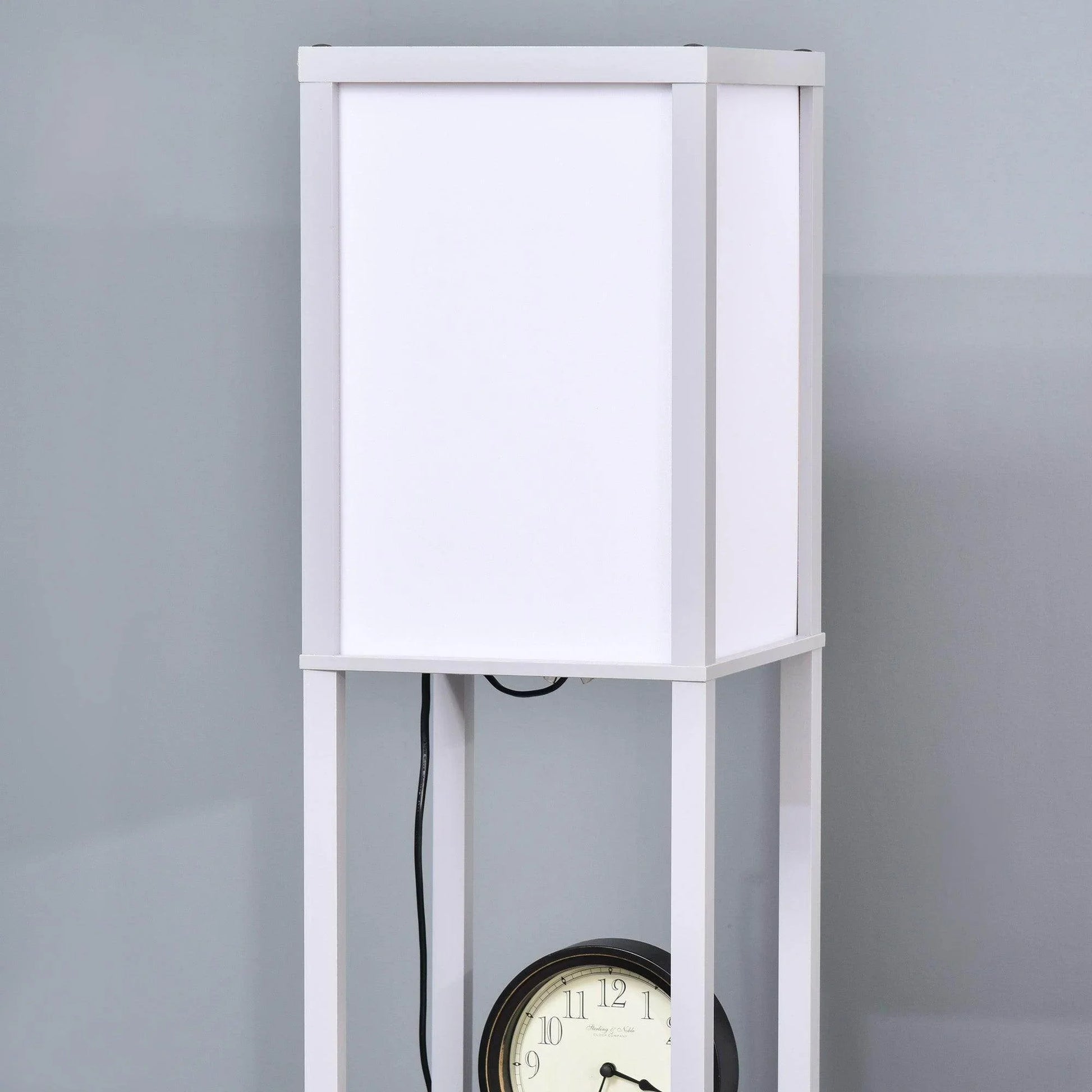 HOMCOM Grey Floor Lamp with Shelf - ALL4U RETAILER LTD