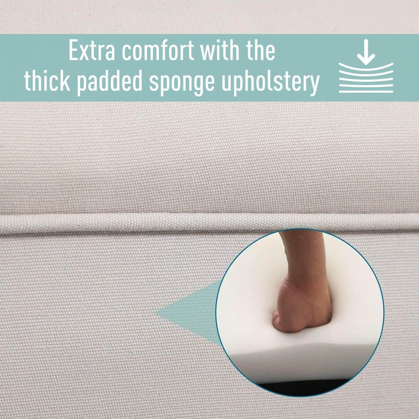 HOMCOM Grey Ottoman Bench with Rolled Arm - ALL4U RETAILER LTD