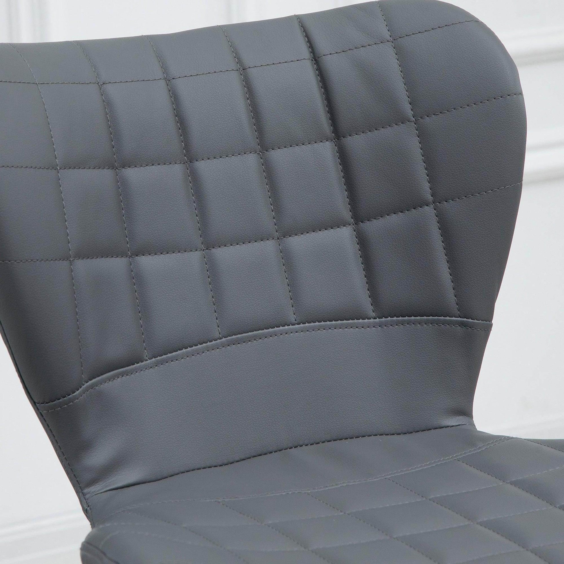 HOMCOM Grey PU Leather Bar Stools - ALL4U RETAILER LTD